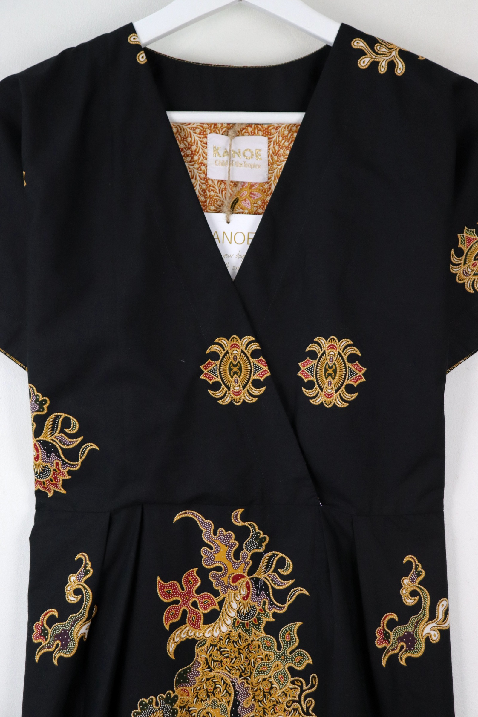 Kimono Wrap Dress [ Short ] - Flora Noir 
