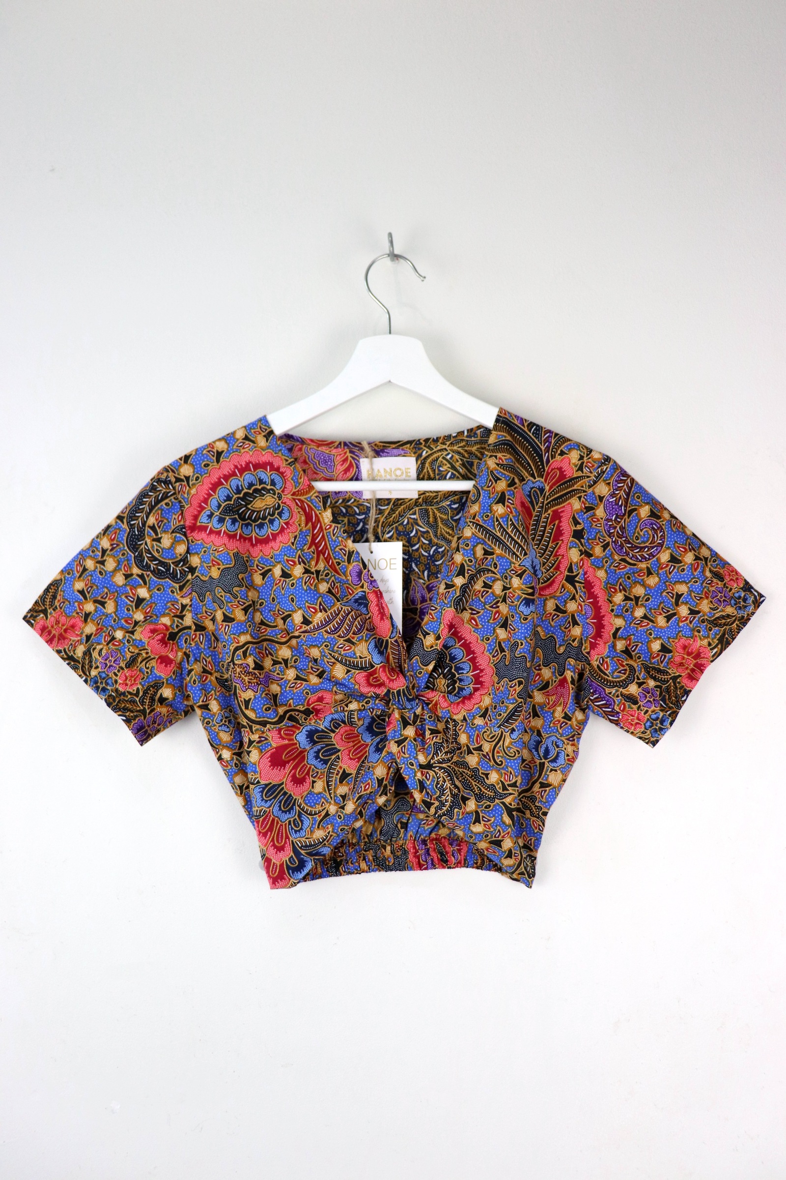 Twisted Front Batik Top - Nebula Meadow