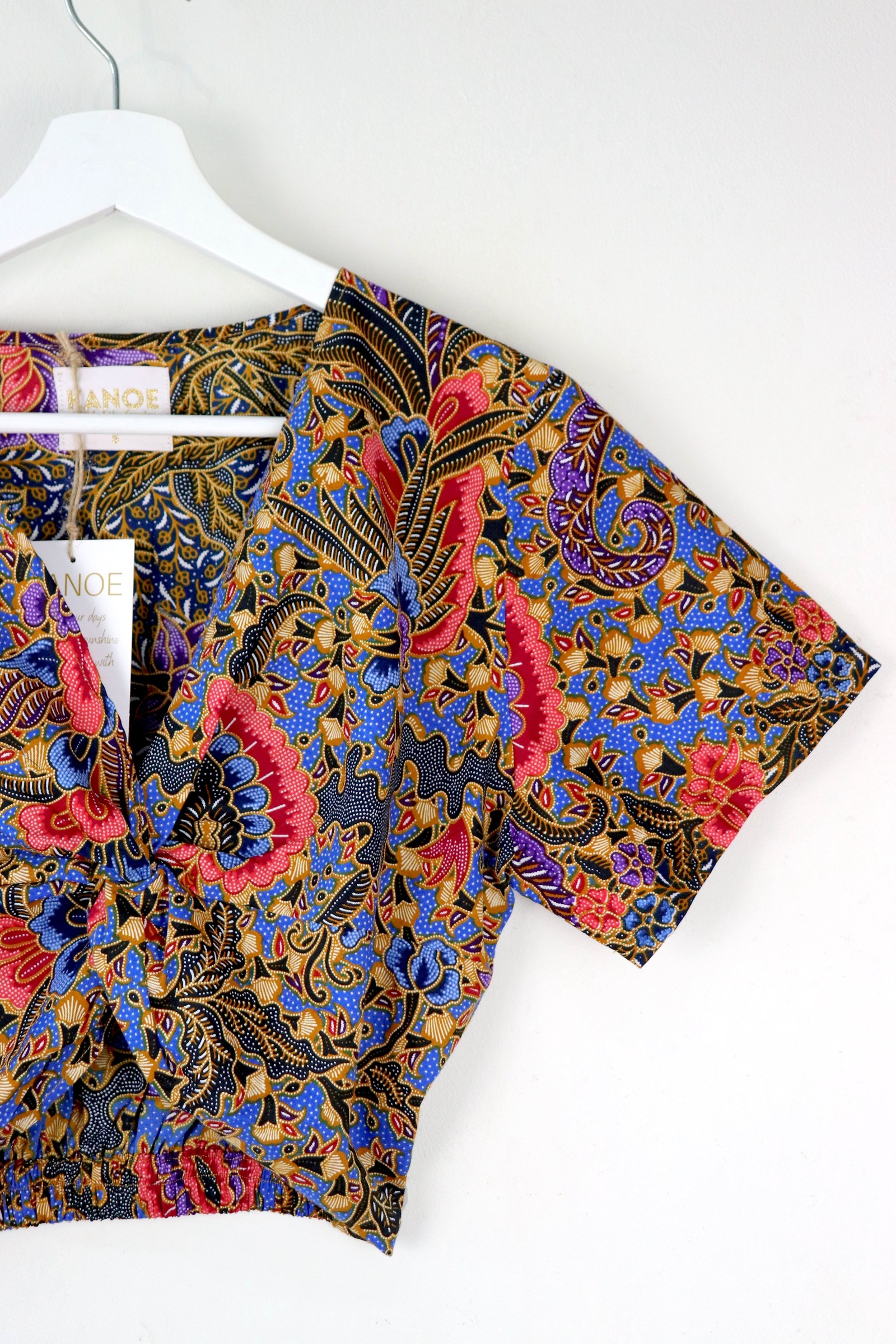 Twisted Front Batik Top - Nebula Meadow