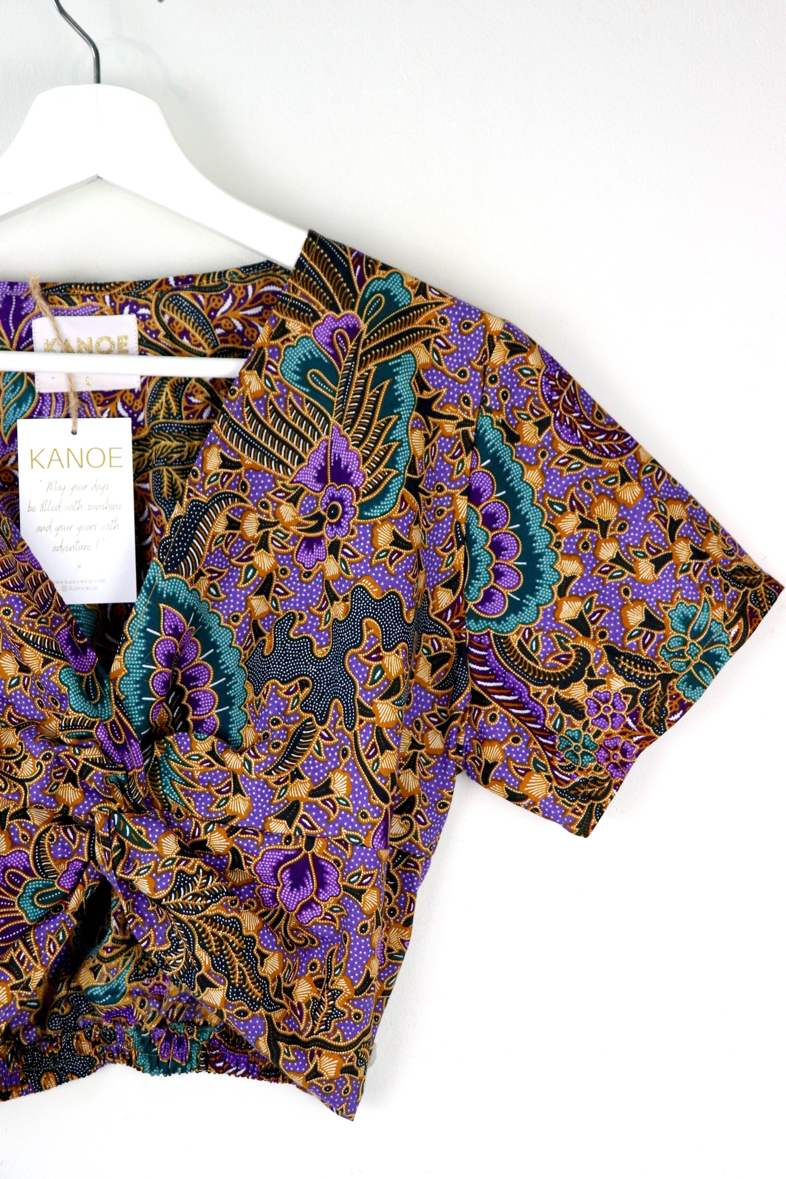 Twisted Front Batik Top - Celestial Blooms