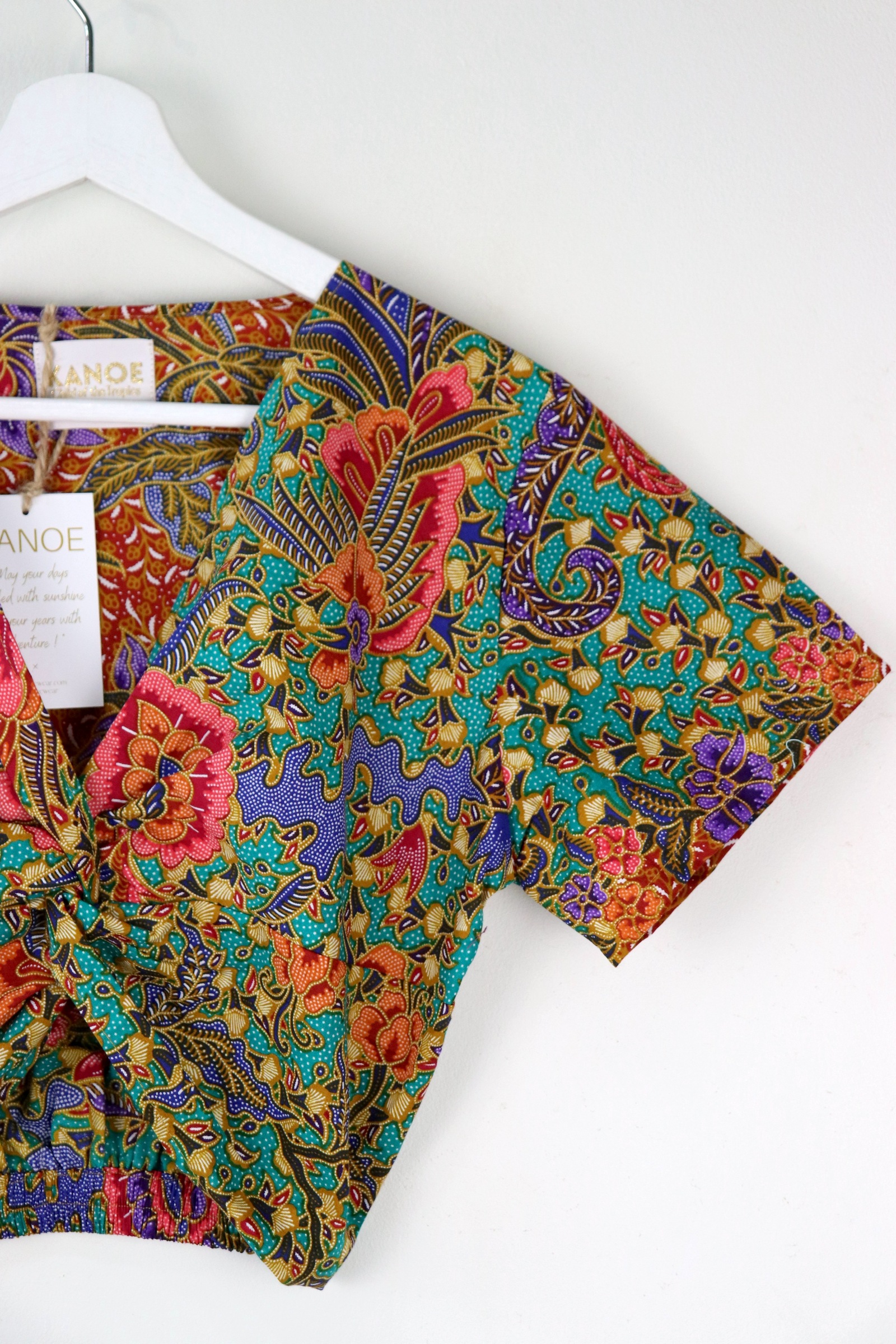 Twisted Front Batik Top - Wildflower Asteroid