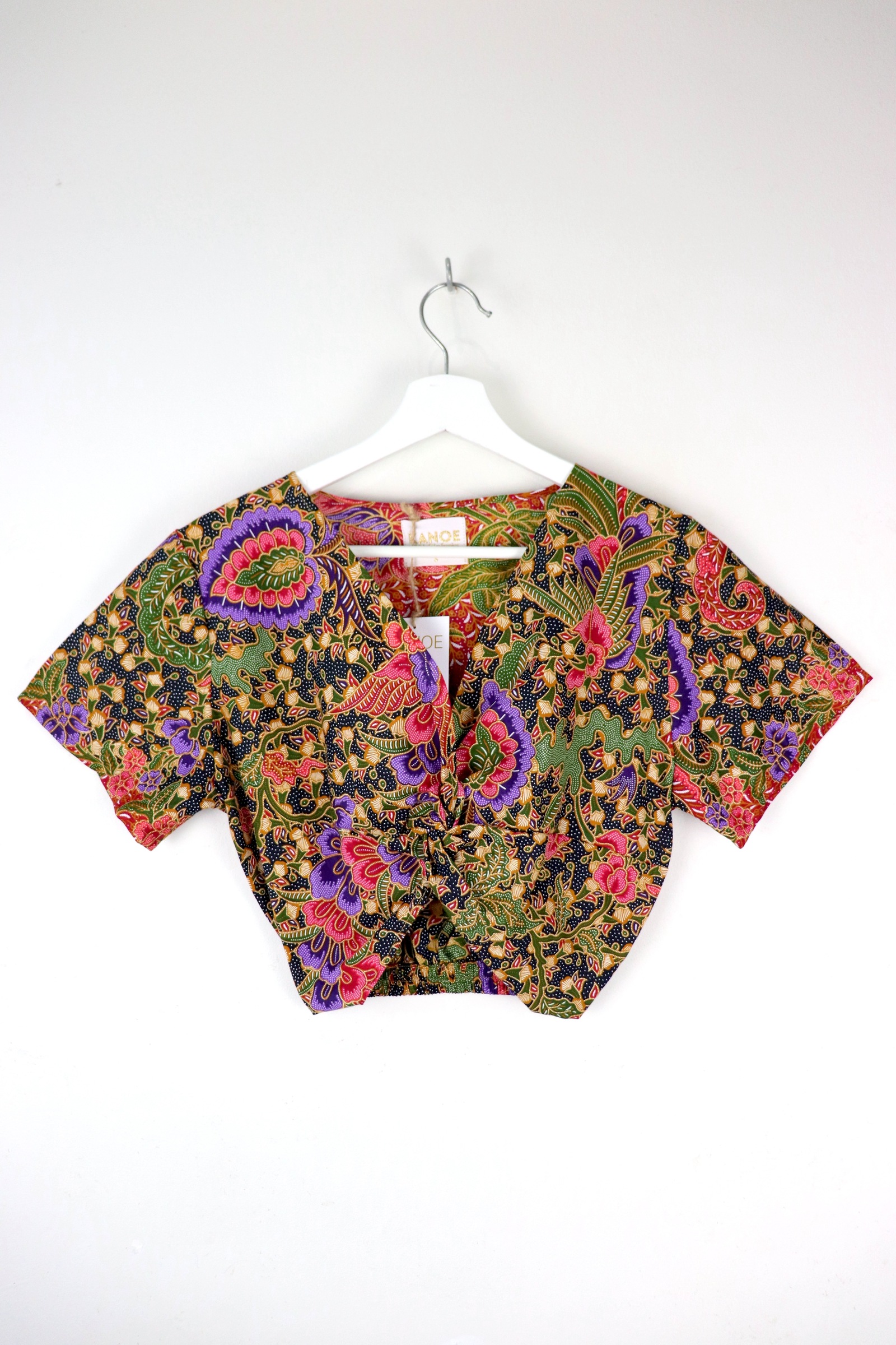 Twisted Front Batik Top - Eclipse Gardens