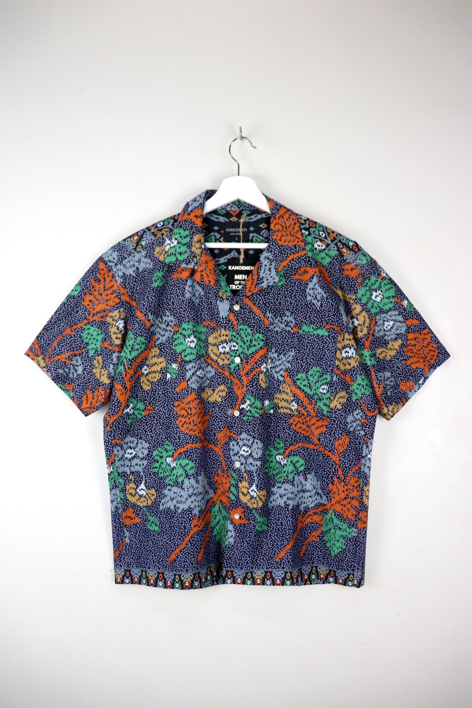 KANOEMEN Open Collar Batik Shirt - Nightshade [ M ]