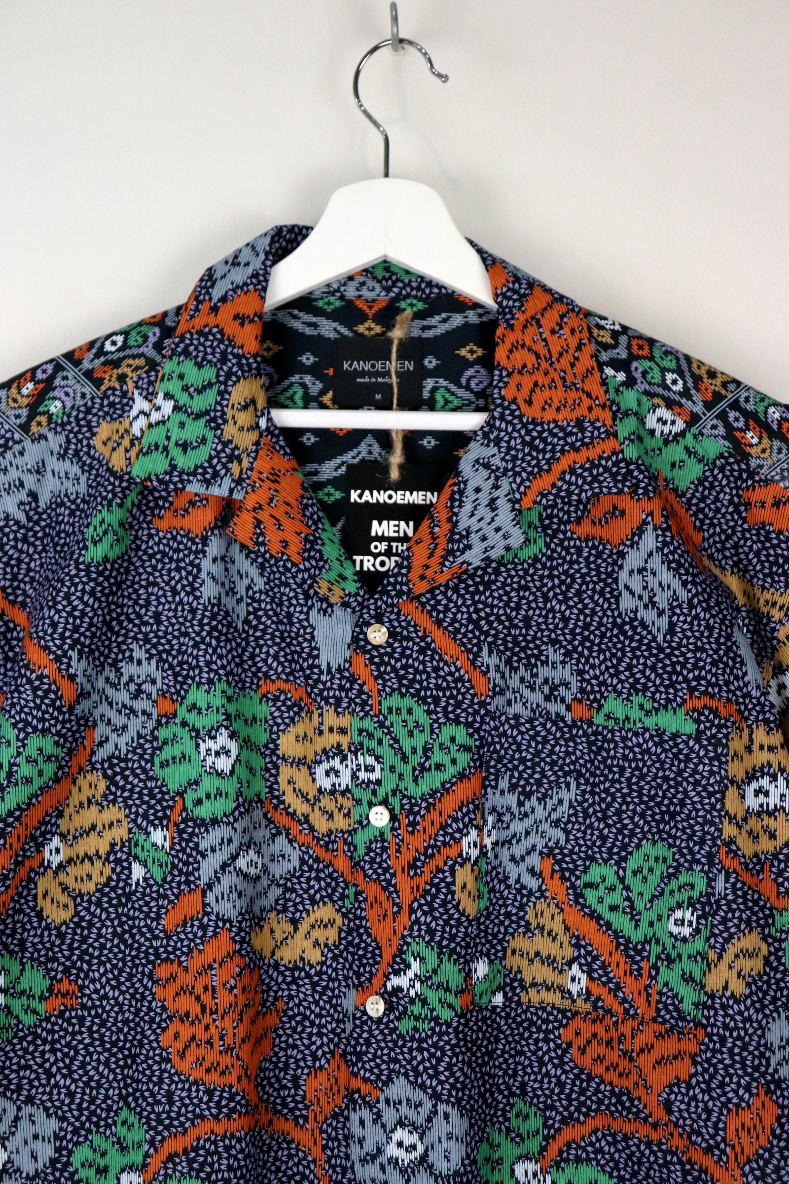 KANOEMEN Open Collar Batik Shirt - Nightshade [ M ]