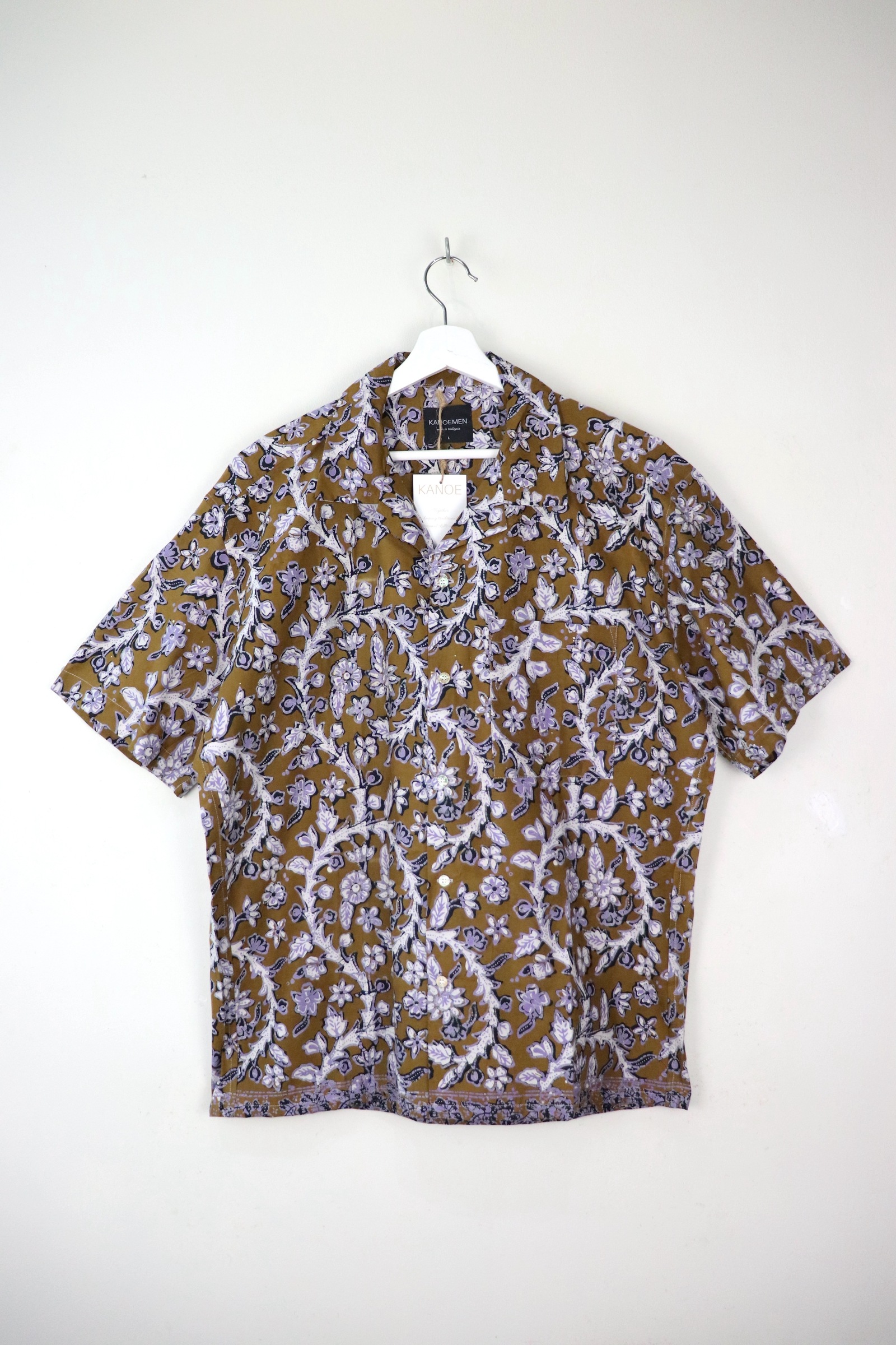 KANOEMEN Handmade Open Collar Batik Shirt - Kaya [ L ]