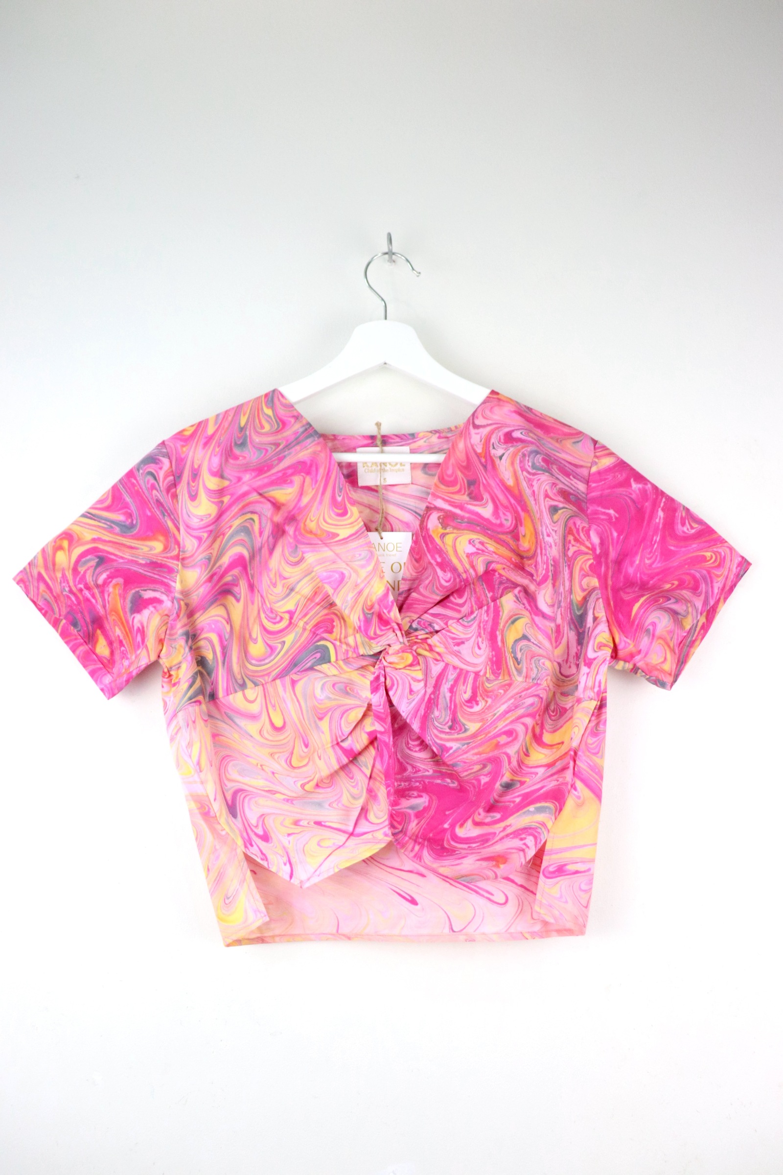 Twisted Front Top w/ Side Slits - Tropical Swirl [ HandMarbled ]