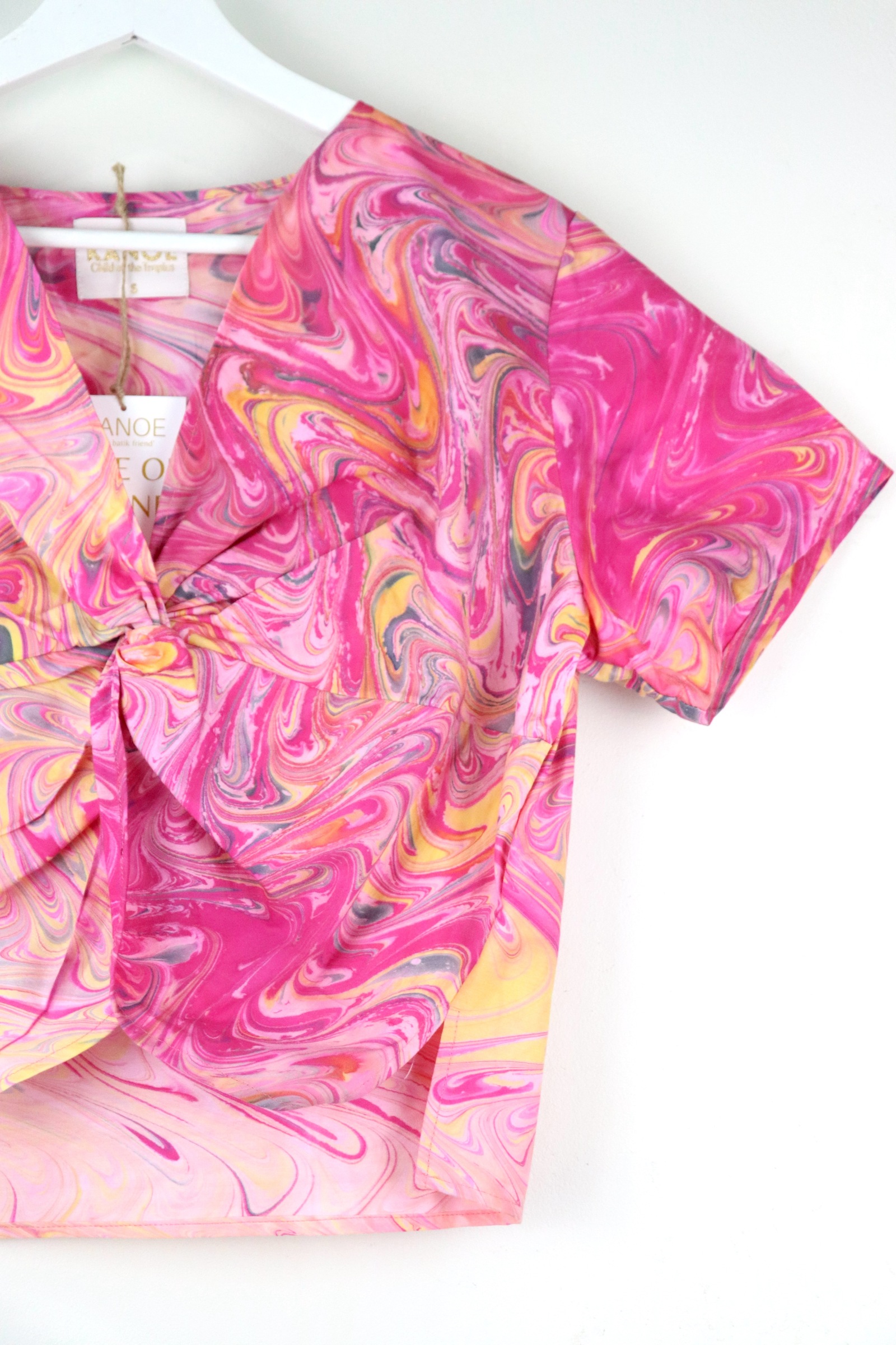Twisted Front Top w/ Side Slits - Tropical Swirl [ HandMarbled ]