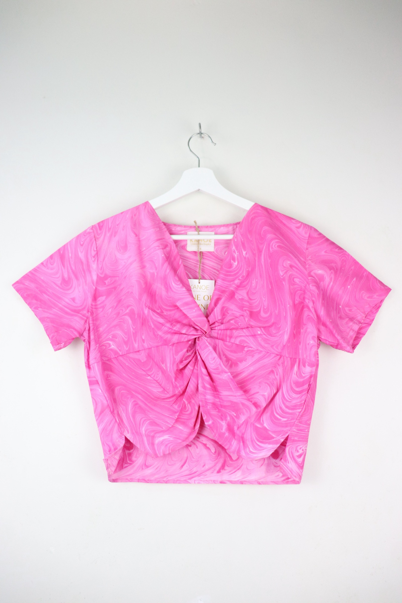 Twisted Front Top w/ Side Slits - Bubblegum Blast [ HandMarbled ]