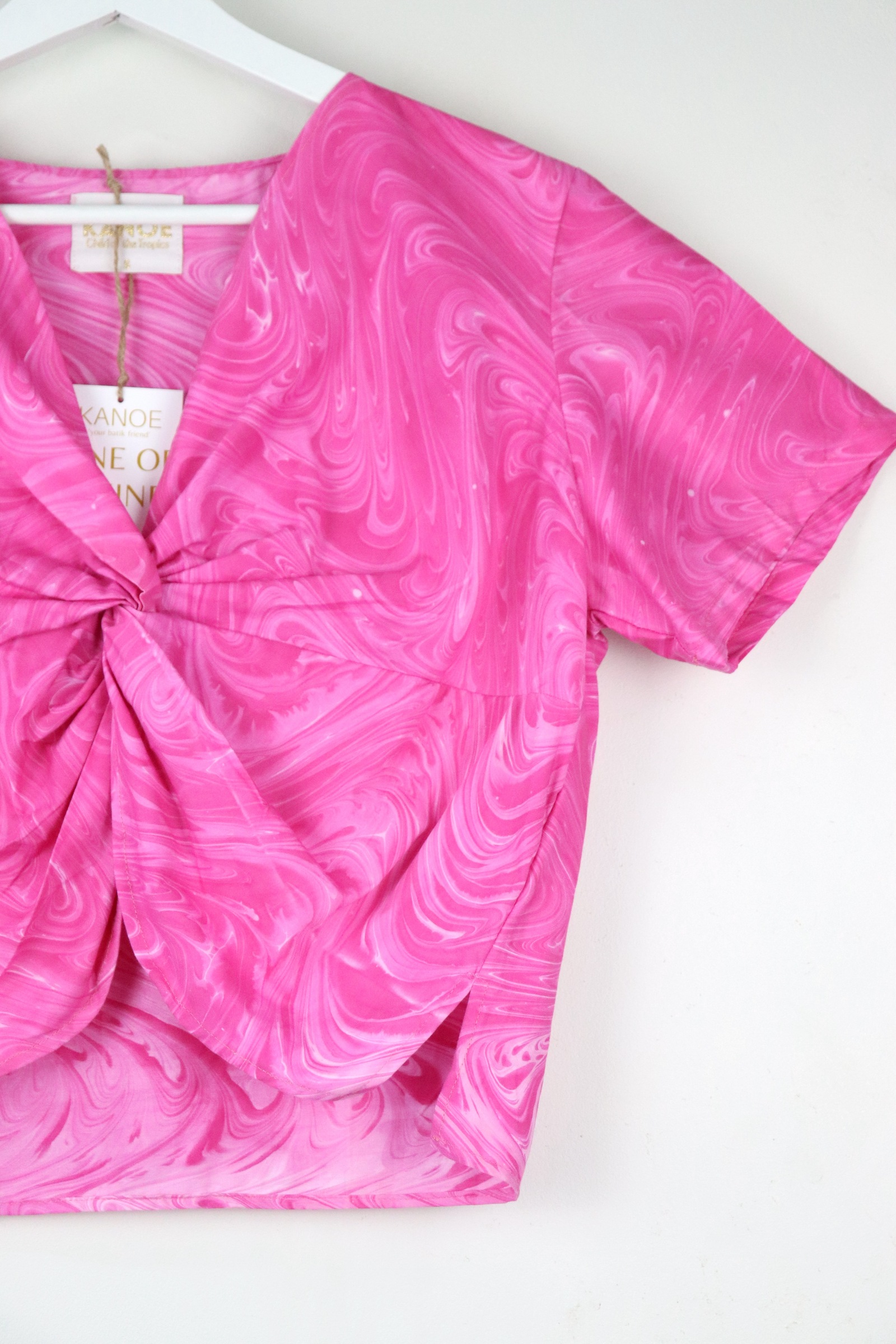 Twisted Front Top w/ Side Slits - Bubblegum Blast [ HandMarbled ]