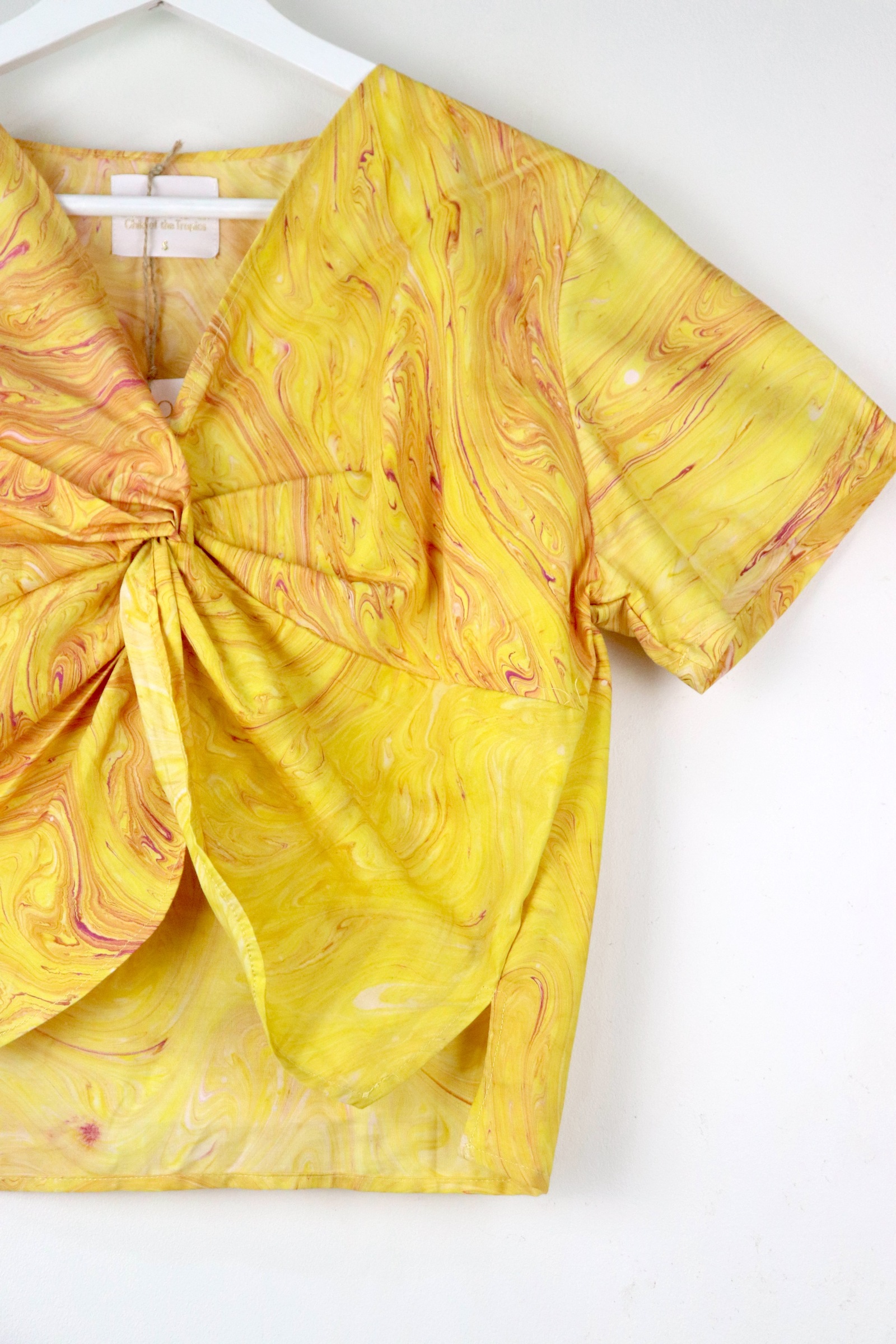 Twisted Front Top w/ Side Slits - Citrus Mist [ HandMarbled ]