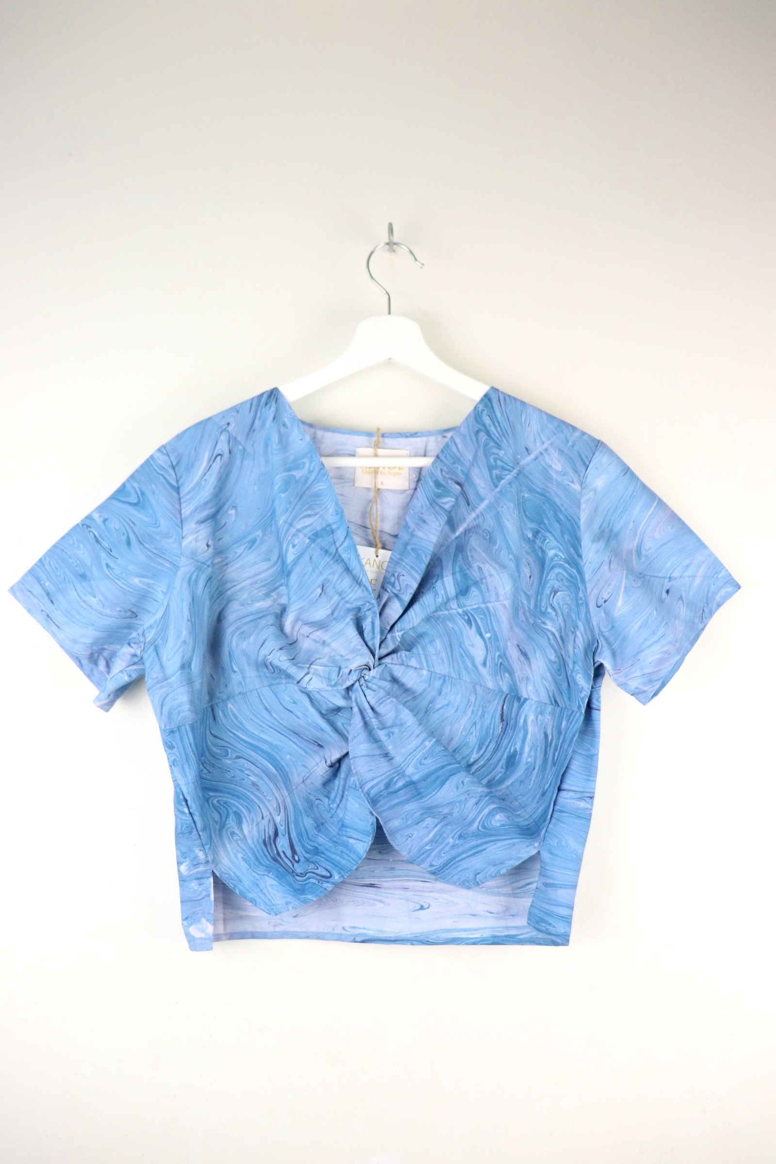 Twisted Front Top w/ Side Slits - Sea Splash [ HandMarbled ]