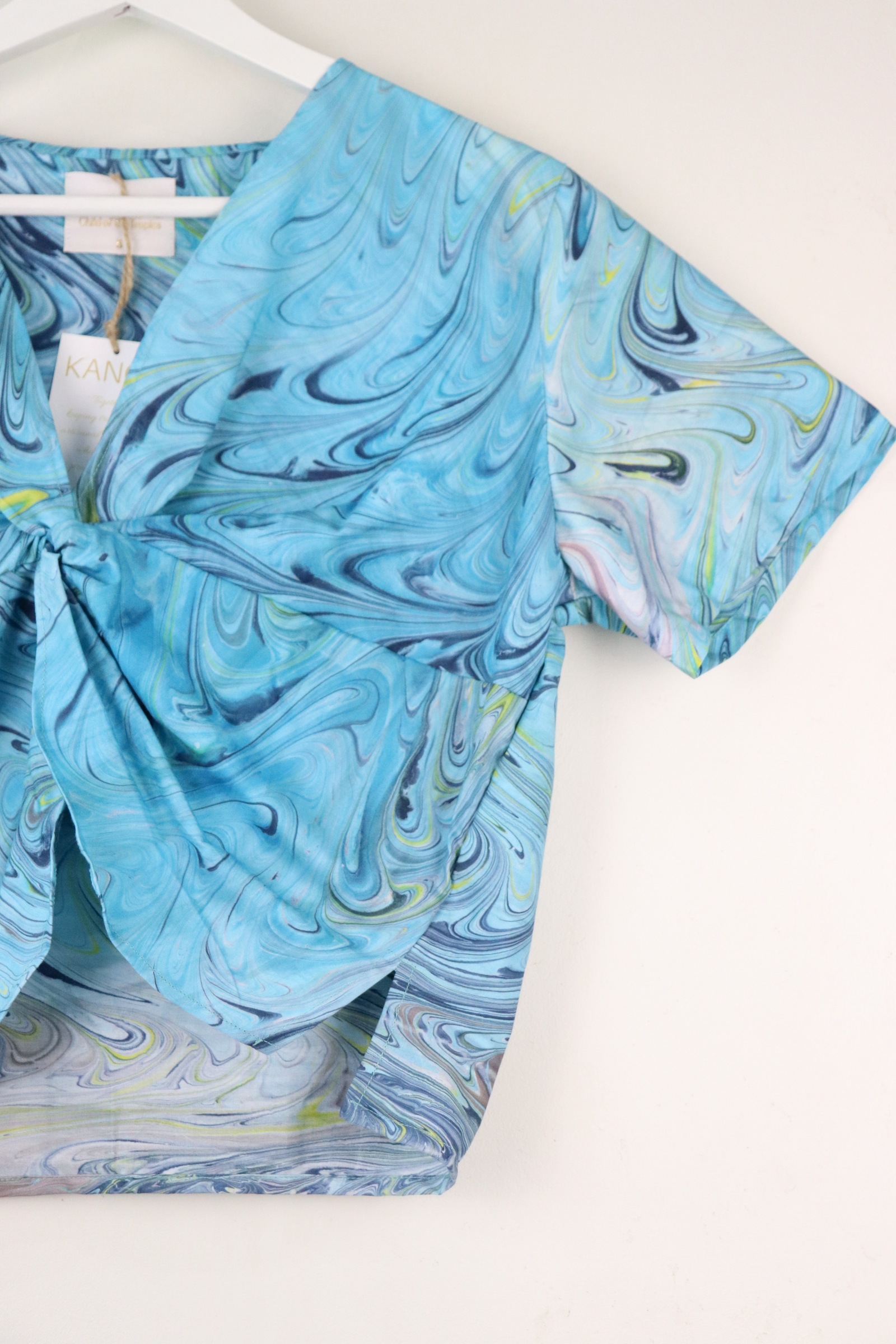 Twisted Front Top w/ Side Slits - Mermaid Ripple [ HandMarbled ]