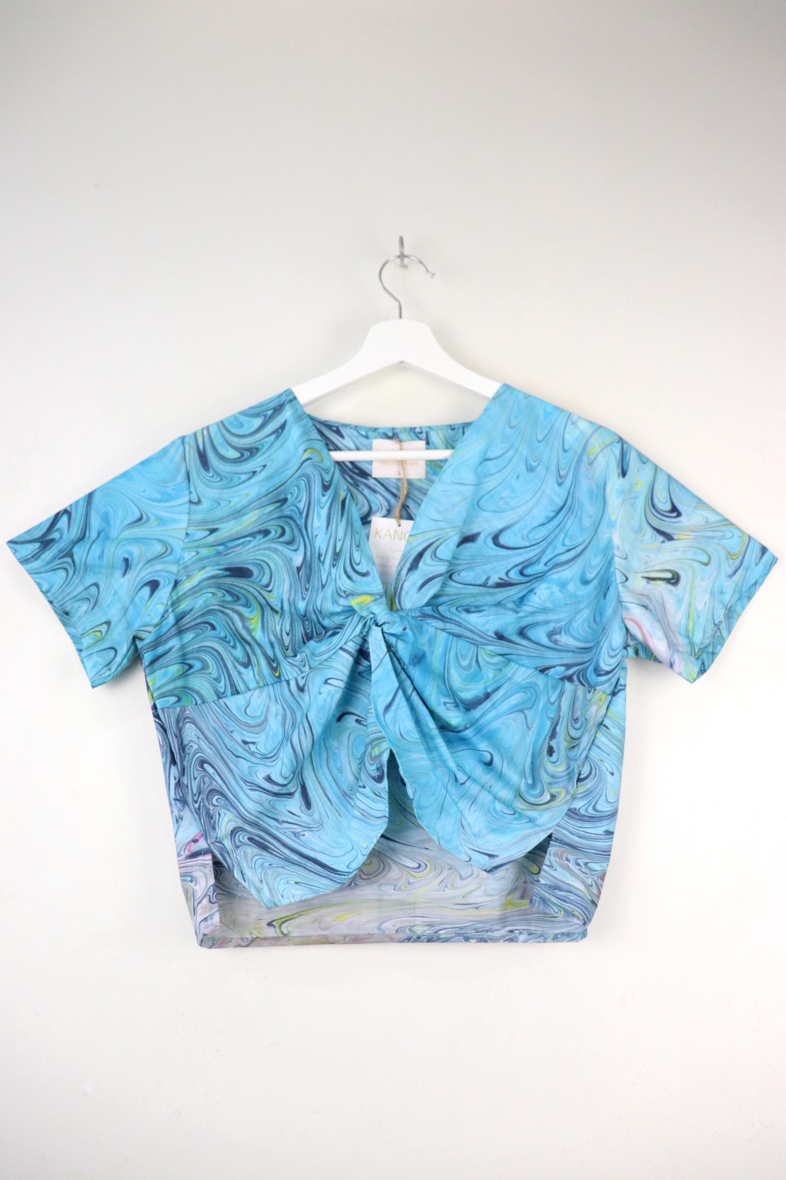Twisted Front Top w/ Side Slits - Mermaid Ripple [ HandMarbled ]