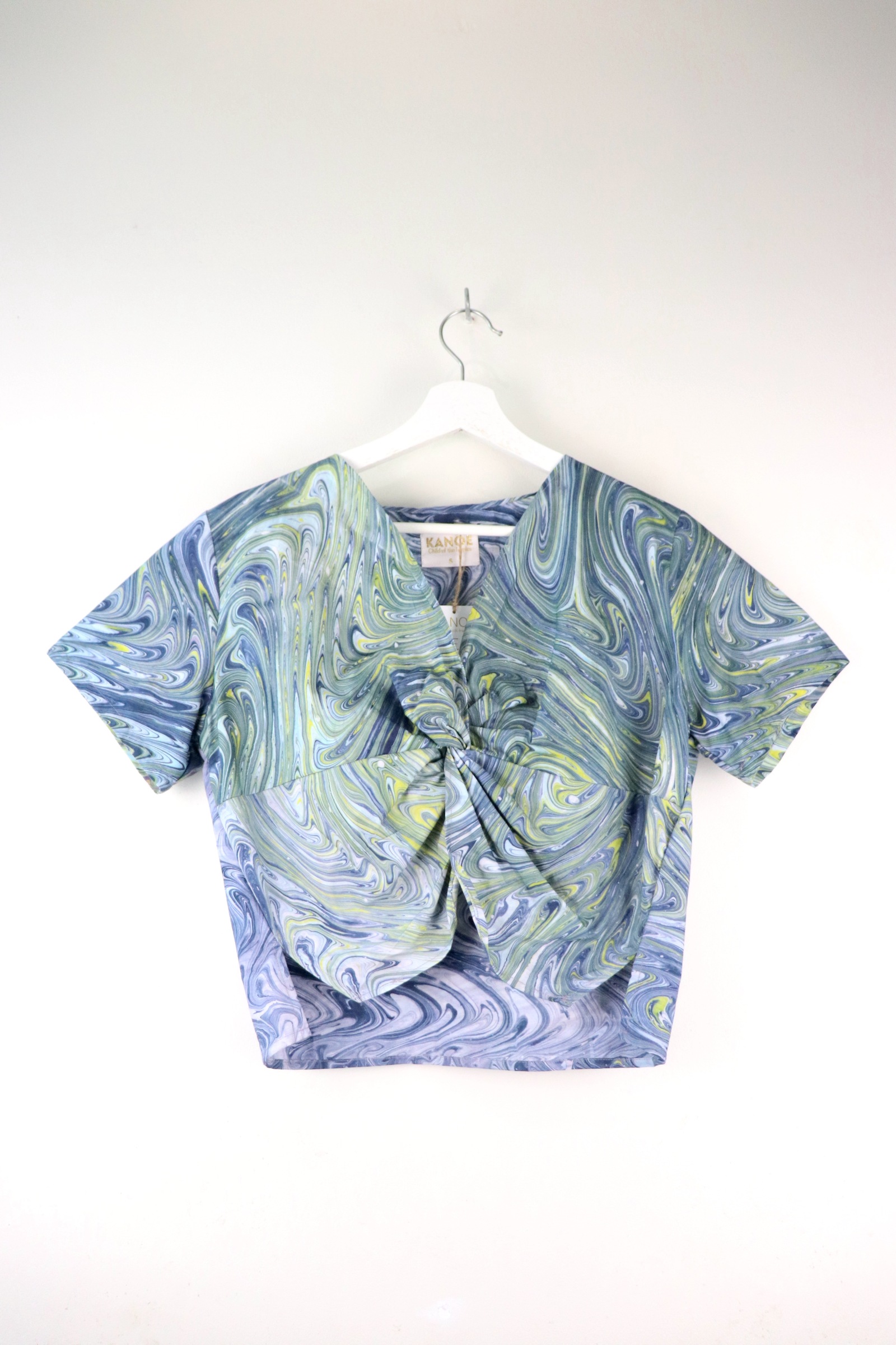 Twisted Front Top w/ Side Slits - Starry Night Whirls [ HandMarbled ]
