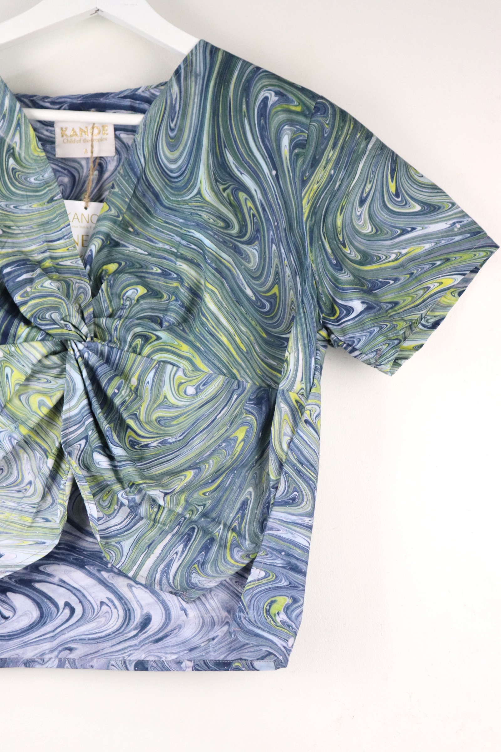 Twisted Front Top w/ Side Slits - Starry Night Whirls [ HandMarbled ]