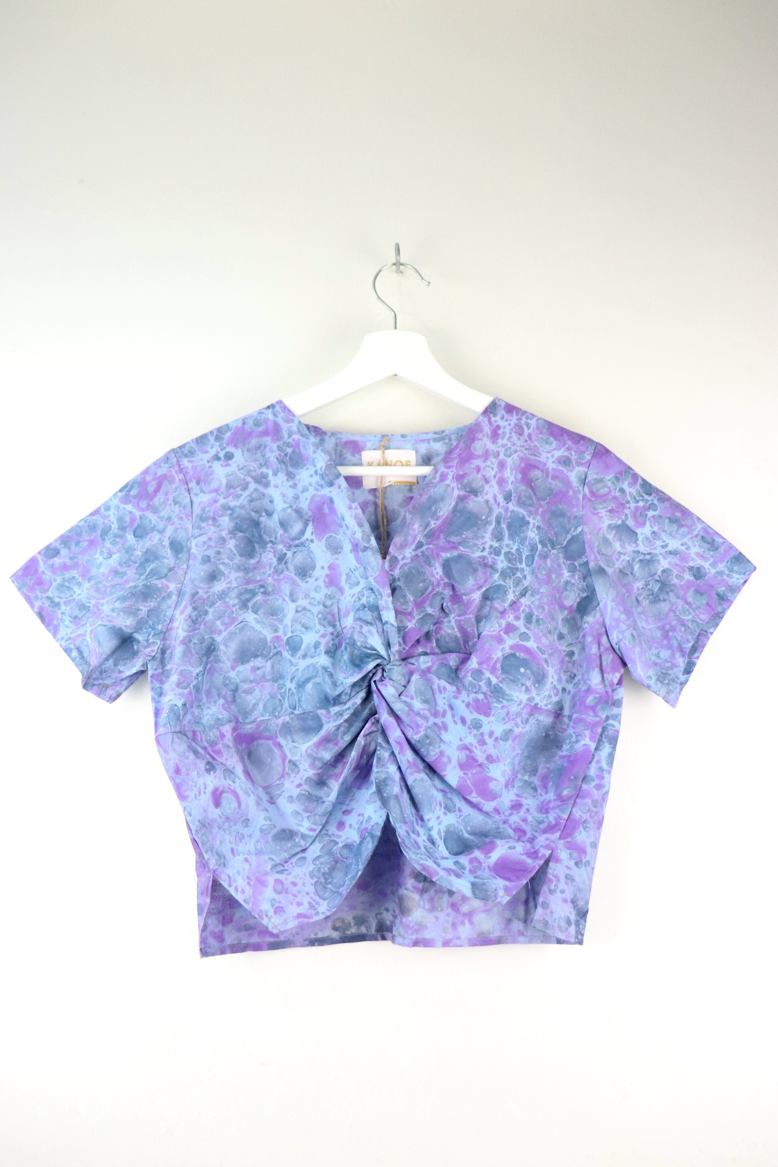 Twisted Front Top w/ Side Slits - Mystic Blueberry [ HandMarbled ]