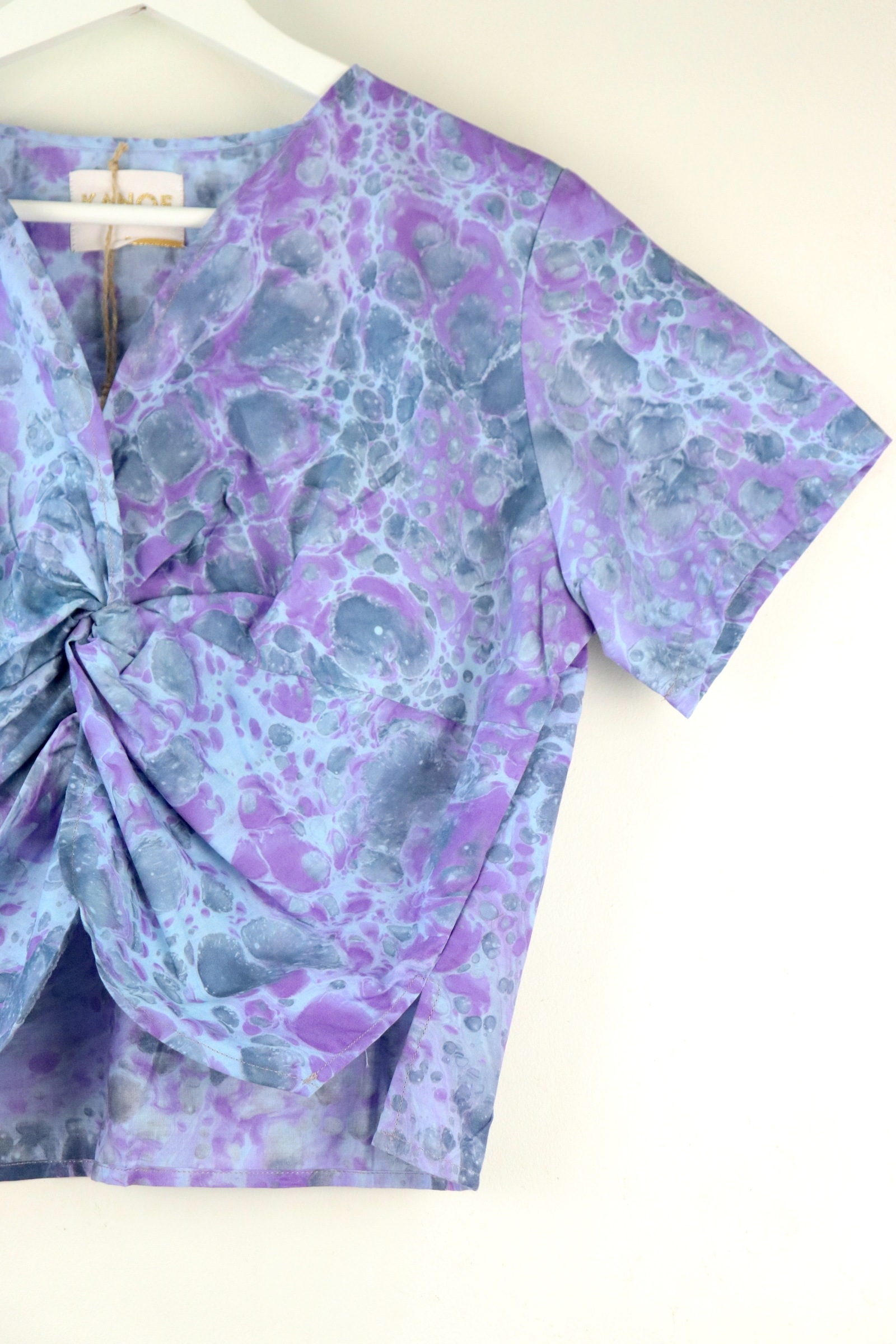Twisted Front Top w/ Side Slits - Mystic Blueberry [ HandMarbled ]