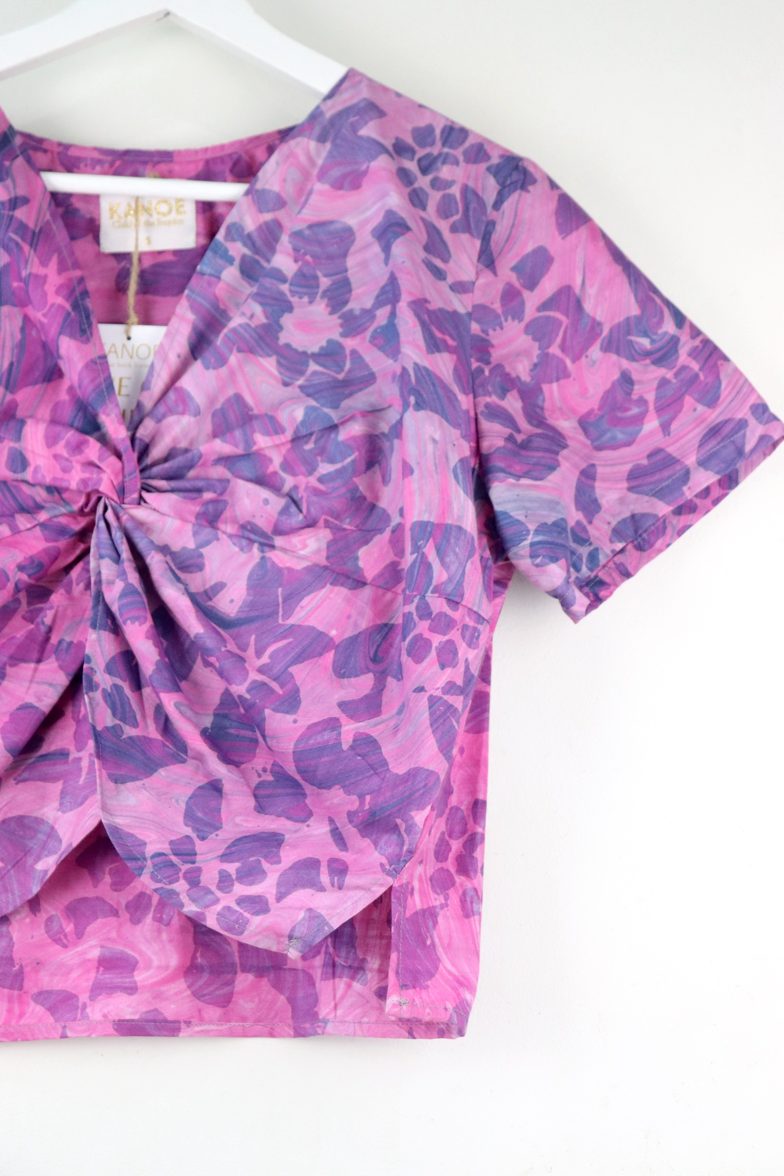Twisted Front Top w/ Side Slits - Grape Gelato [ HandMarbled ]