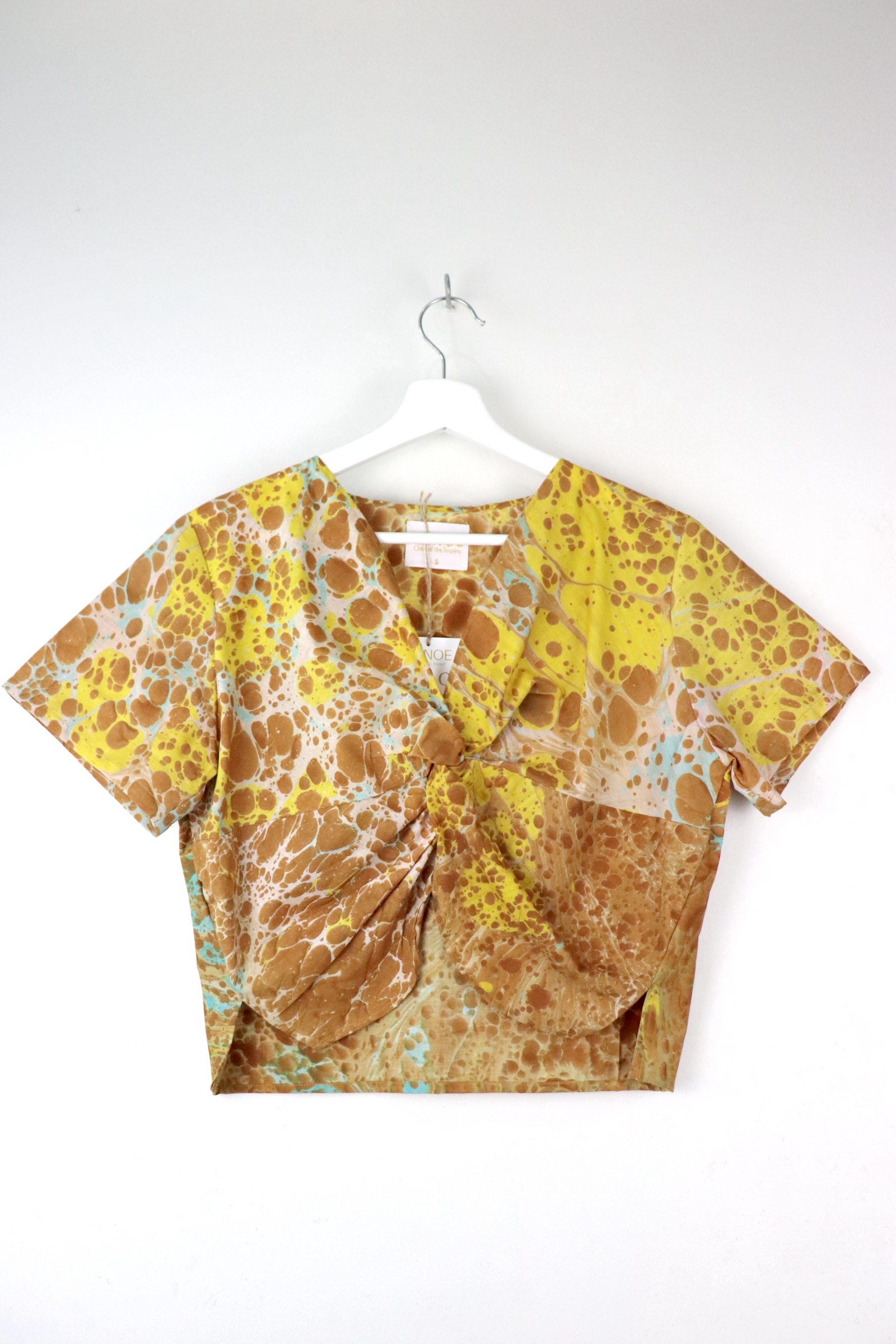 Twisted Front Top w/ Side Slits - Lemon Sizzle [ HandMarbled ]