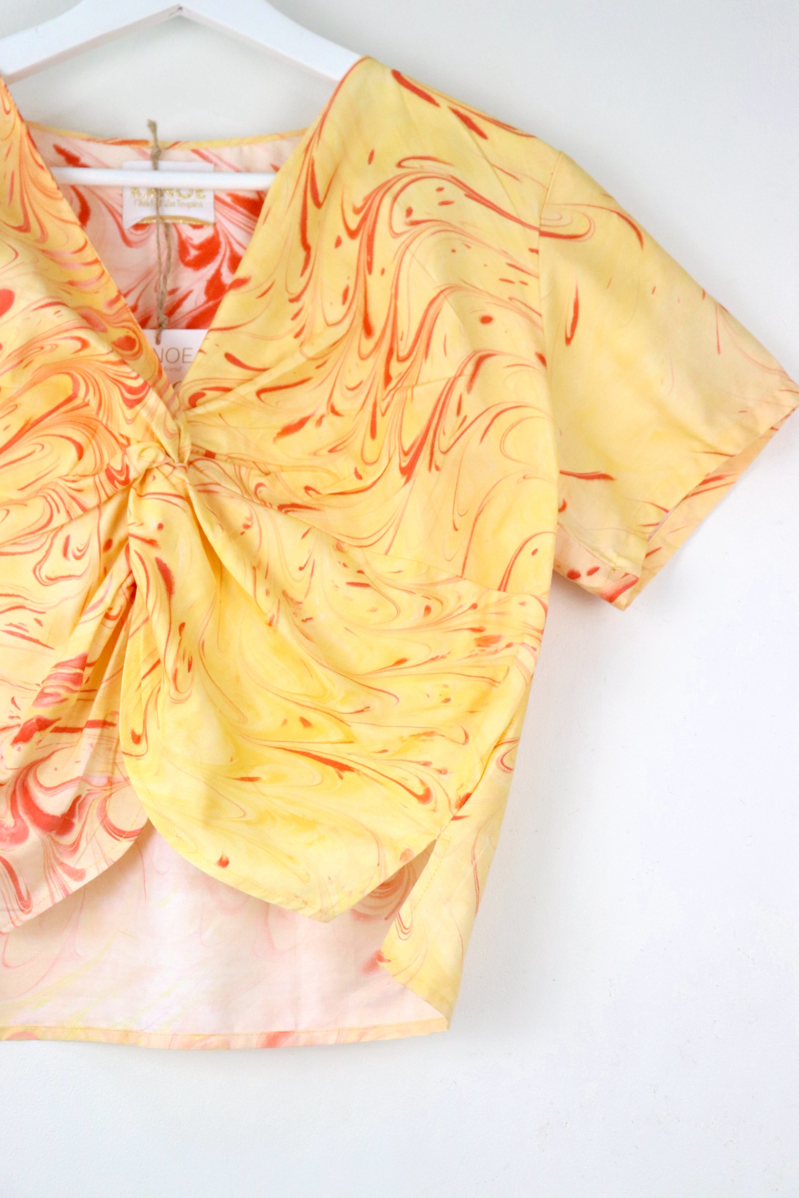 Twisted Front Top w/ Side Slits - Tangy Twist [ HandMarbled ]