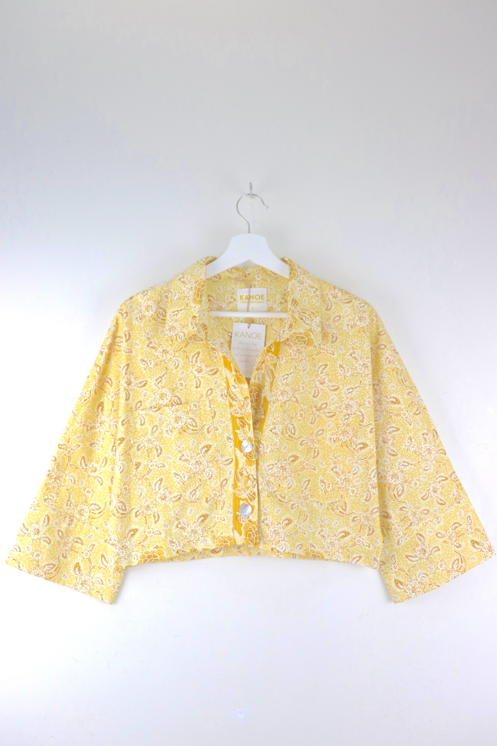 Utilitarian Cropped Batik Shirt - Sparkling Lemonade