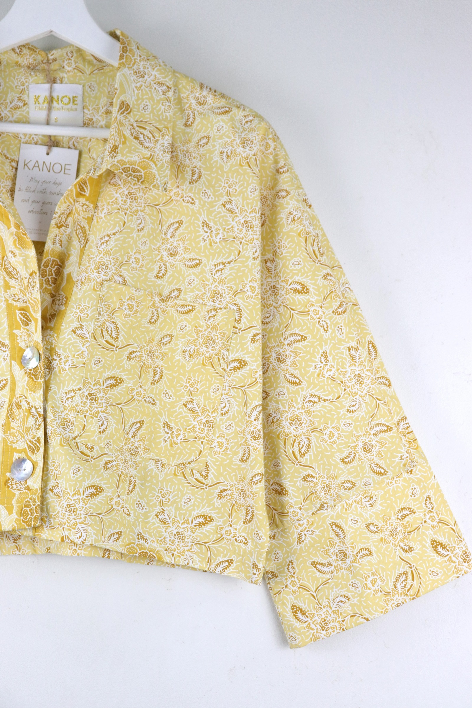 Utilitarian Cropped Batik Shirt - Sparkling Lemonade