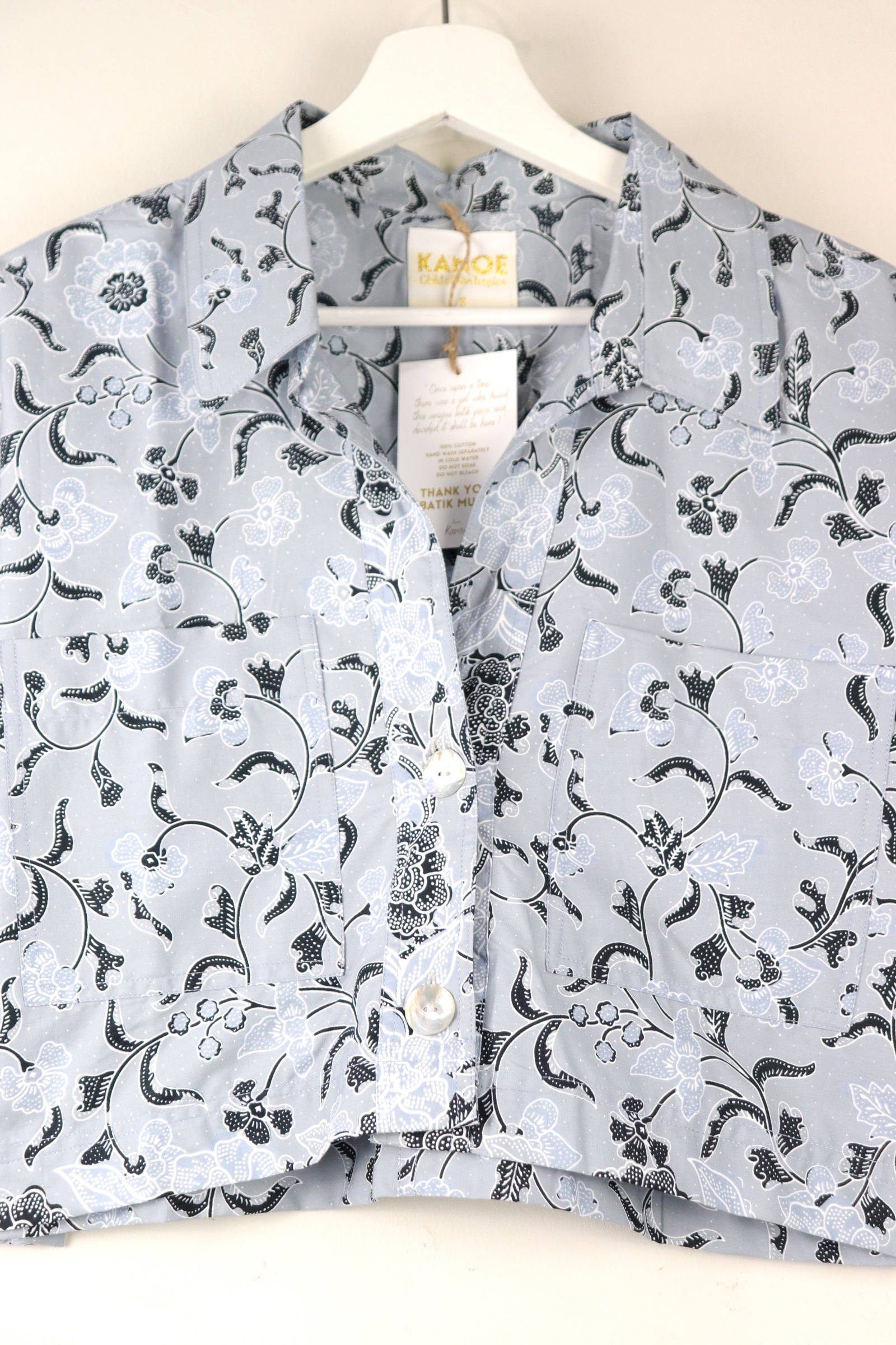 Utilitarian Cropped Batik Shirt - Dusk Delight