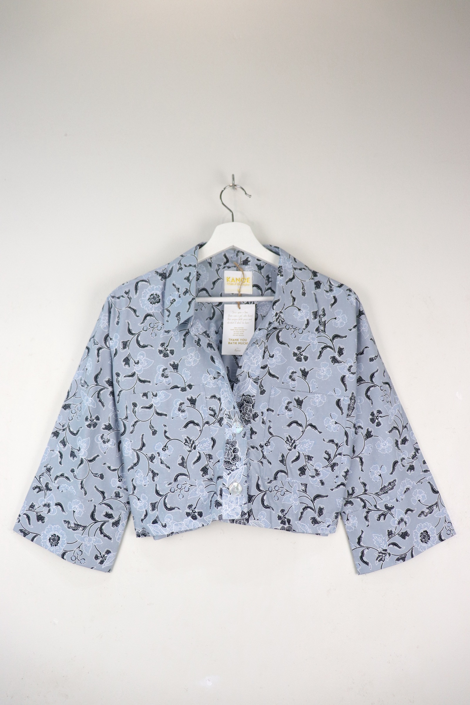 Utilitarian Cropped Batik Shirt - Dusk Delight