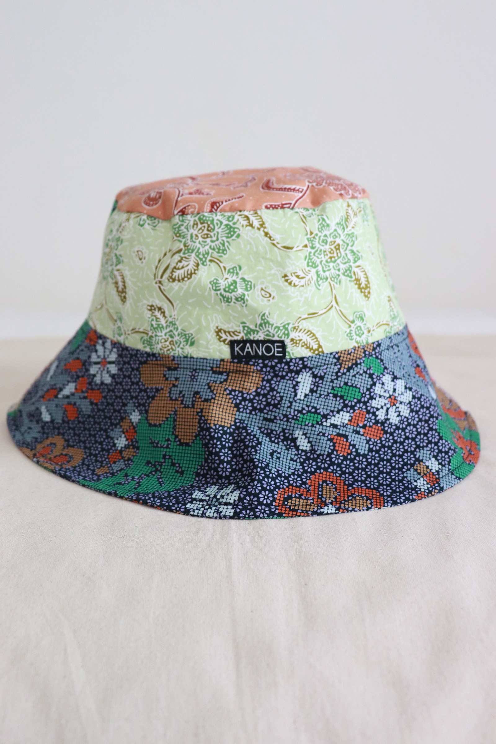 Patchwork Batik Bucket Hat Wide Brim - Ivy