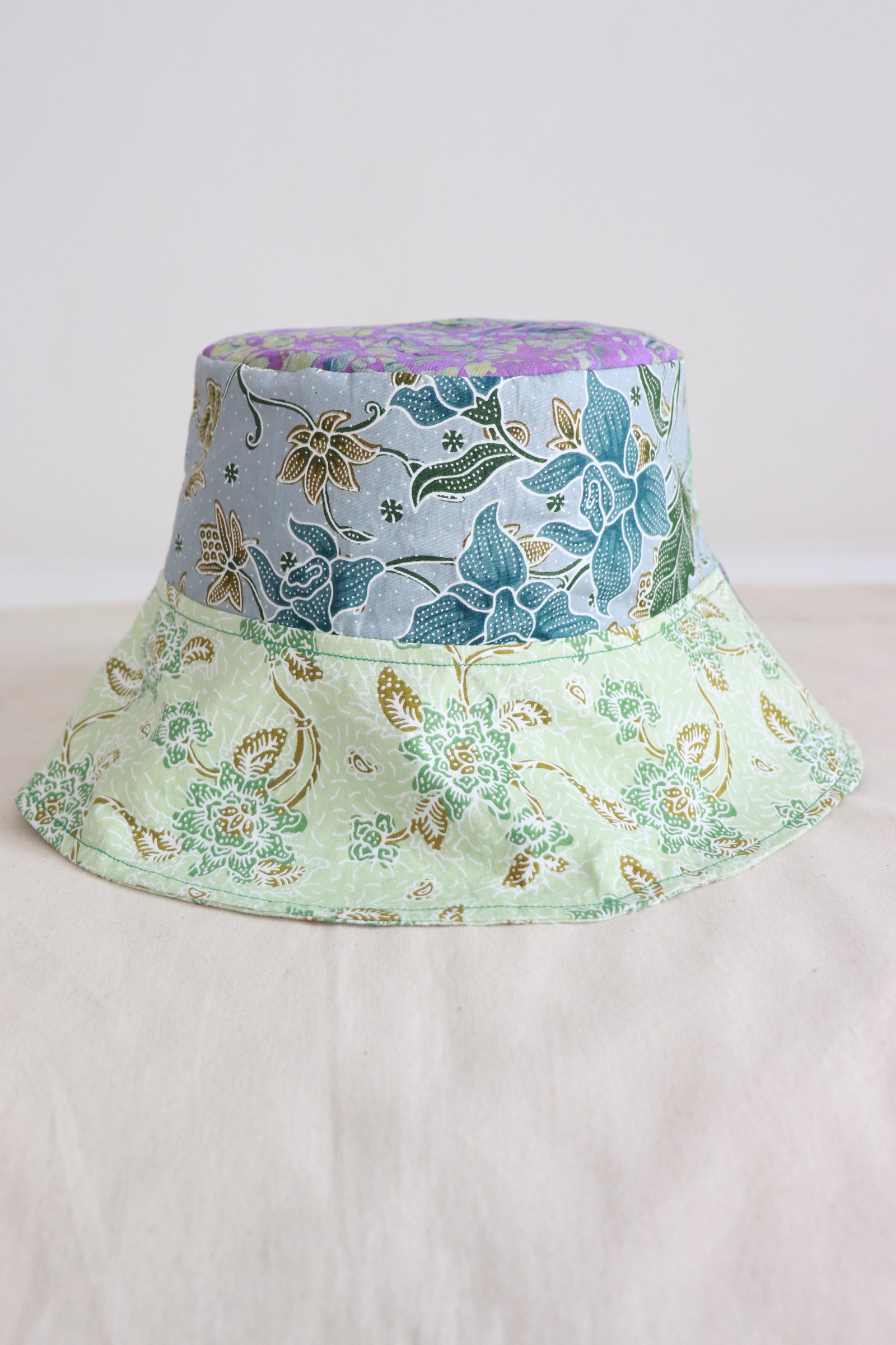 Patchwork Batik Bucket Hat Wide Brim - Flora