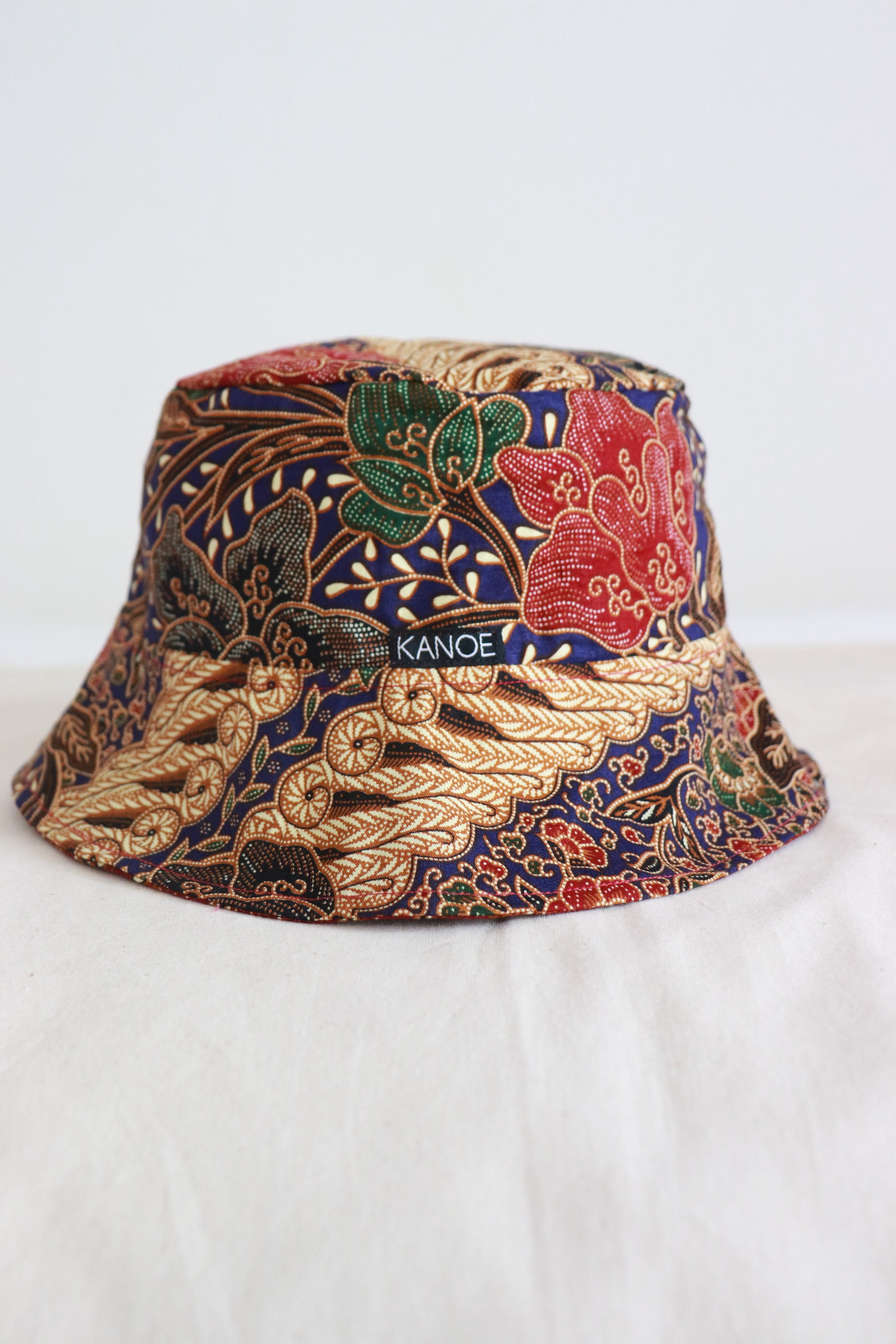 Reversible Batik Bucket Hat - Saffron [Short Brim]