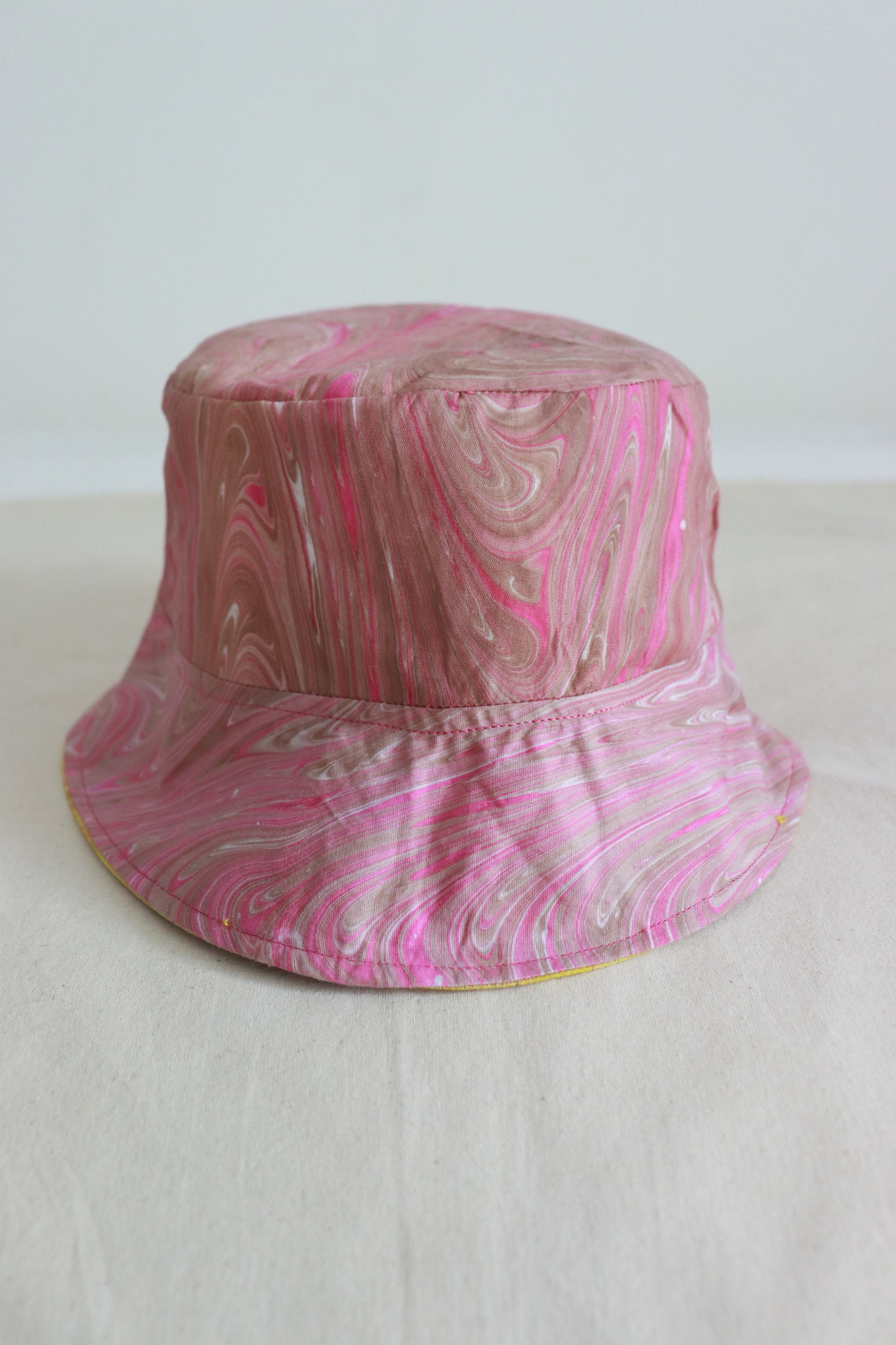 Reversible Batik Bucket Hat Short Brim - Lyra [ Hand Marbled ]