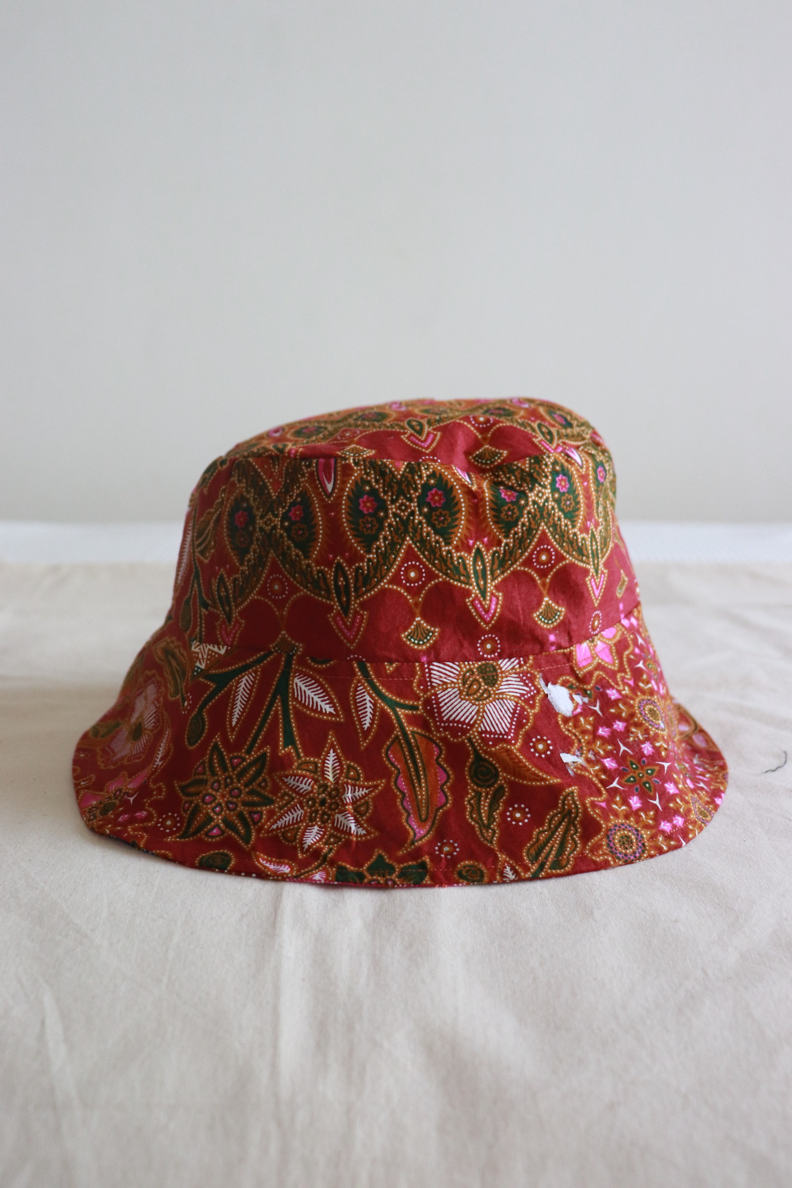 Reversible Batik Bucket Hat  - Sage [Wide Brim]