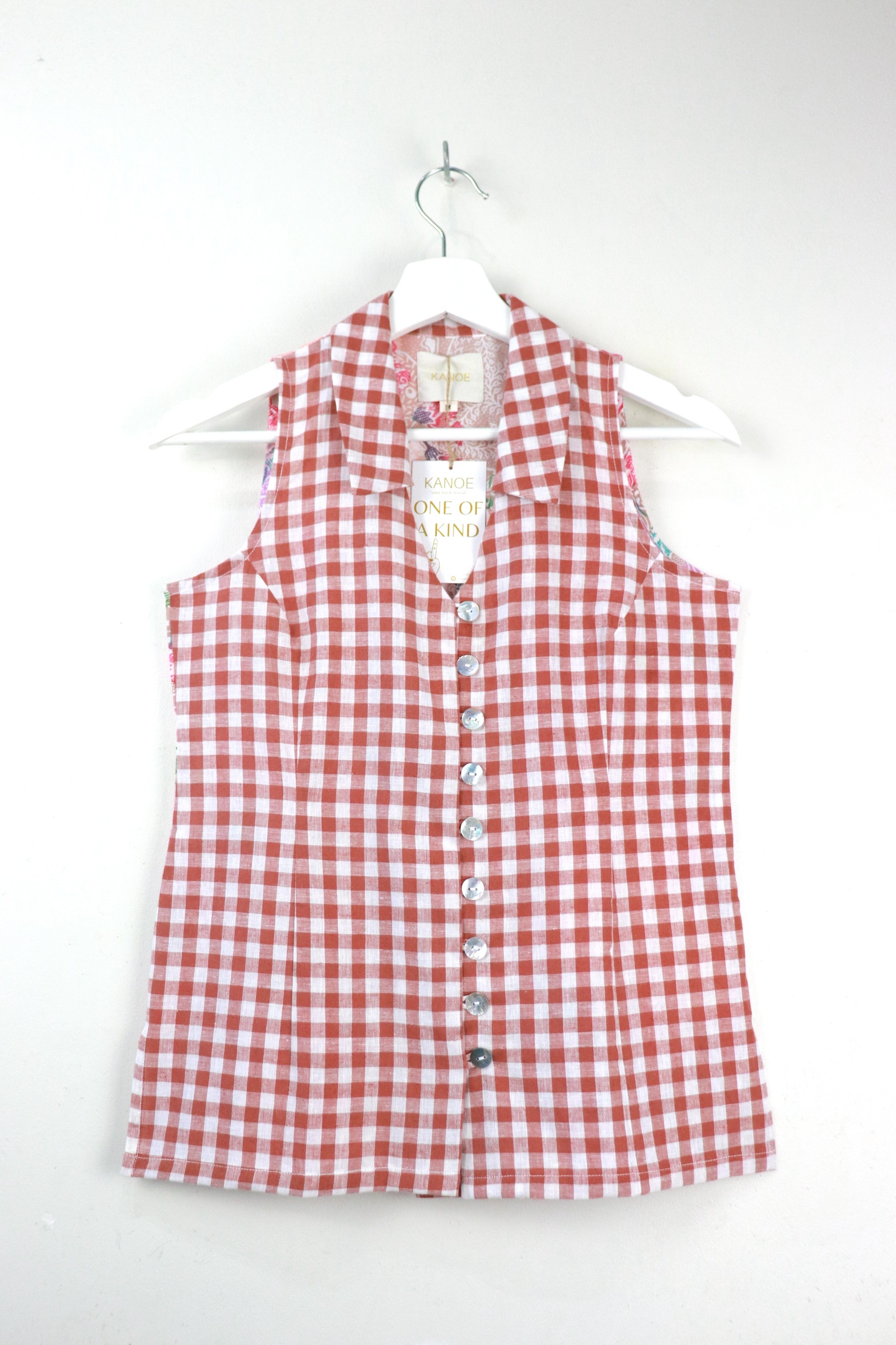 The Classic Gingham Batik Top - Jemima [ M ]