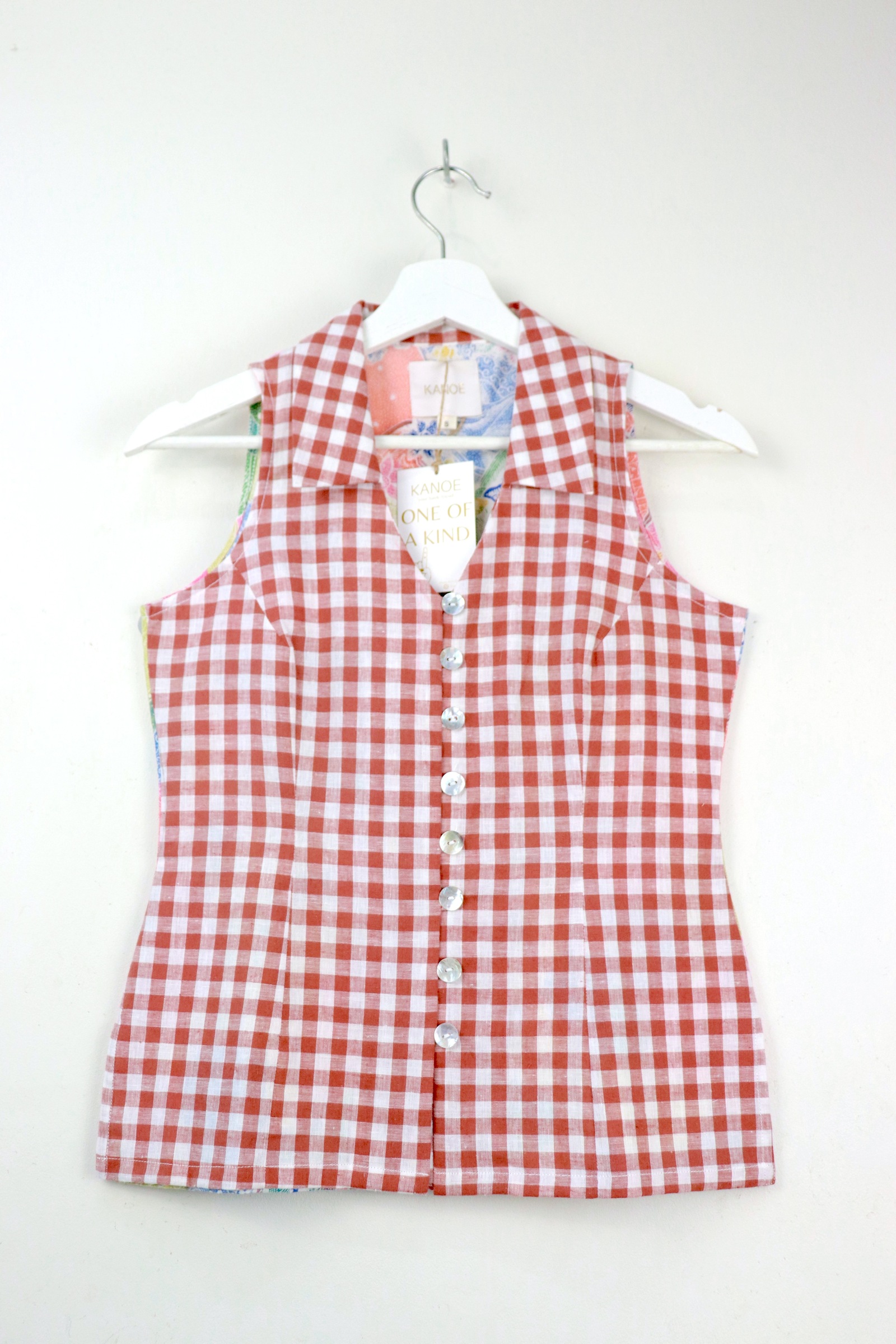 The Classic Gingham Batik Top - Freda [ S ]