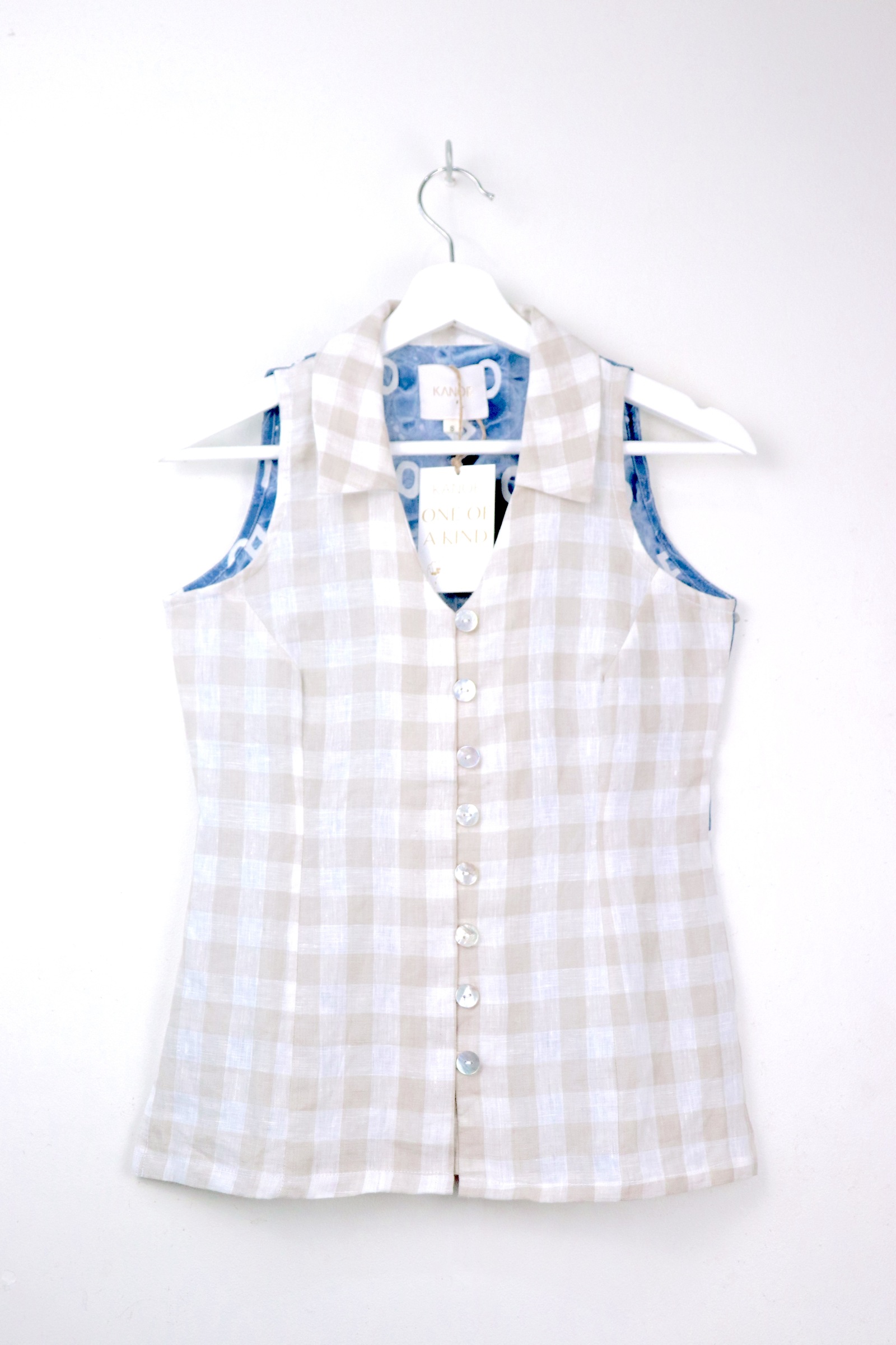 The Classic Gingham Batik Top - Chloe [ M ]