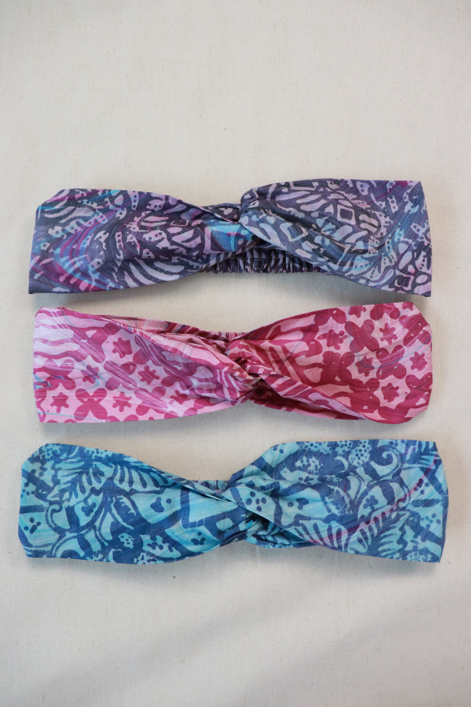 Handmade Crossover Batik Headbands [Set of 3] - Josephine