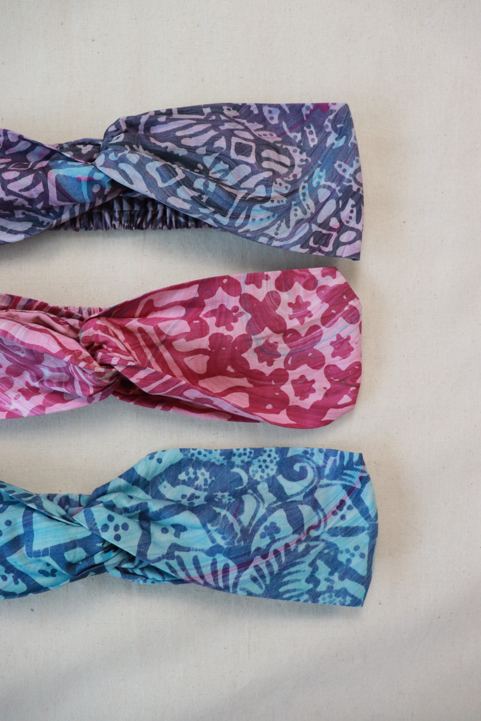 Handmade Crossover Batik Headbands [Set of 3] - Josephine