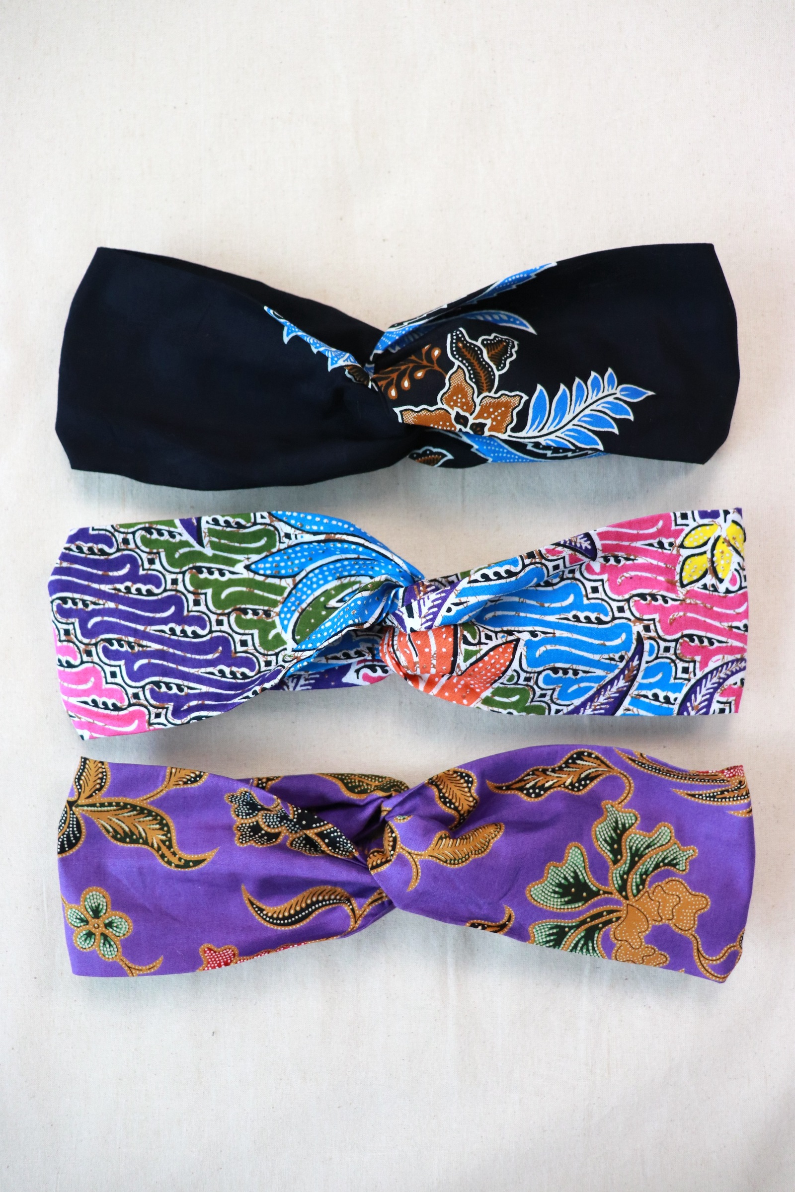 Crossover Batik Headbands [Set of 3] - Aimee