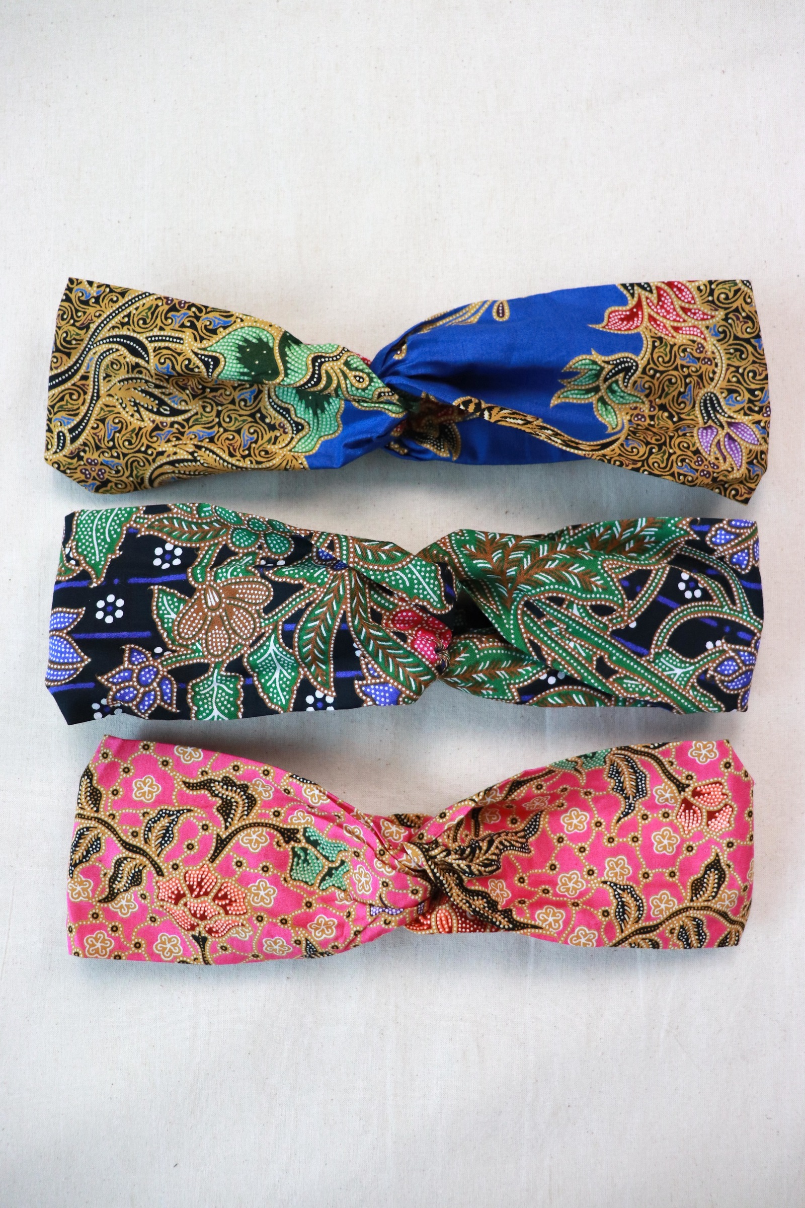 Crossover Batik Headbands [Set of 3] - Chana