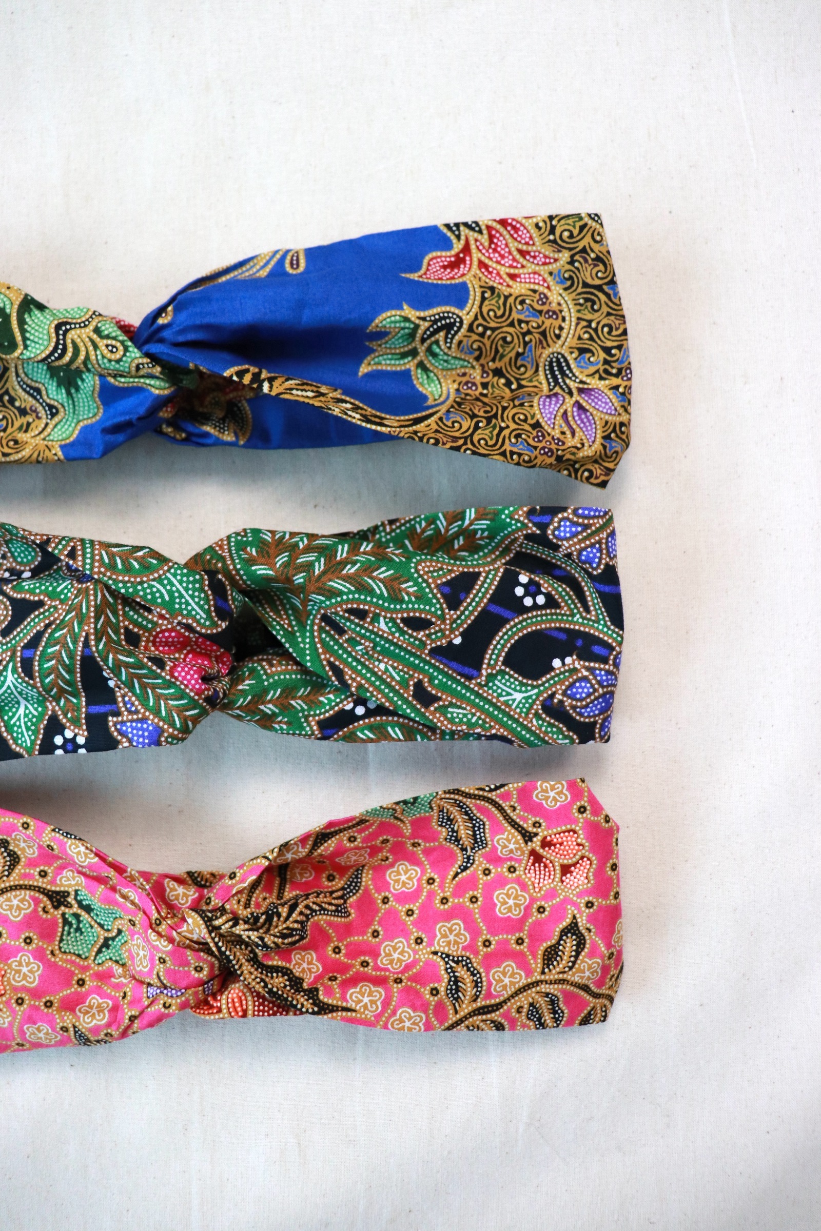 Crossover Batik Headbands [Set of 3] - Chana