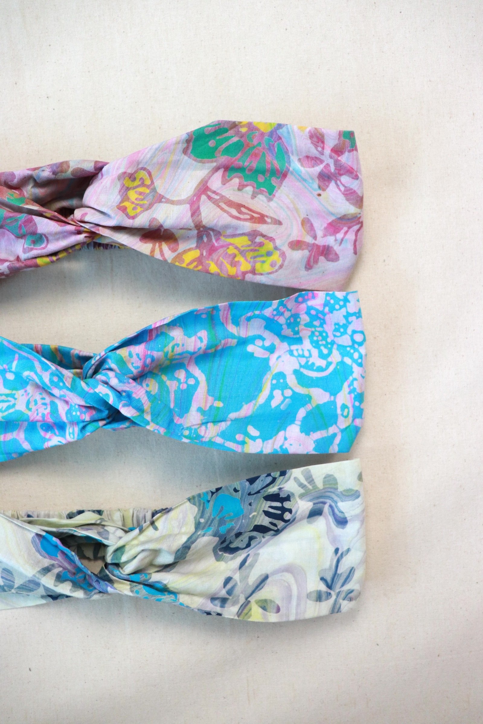 Handmade Crossover Batik Headbands [Set of 3] - Dosia