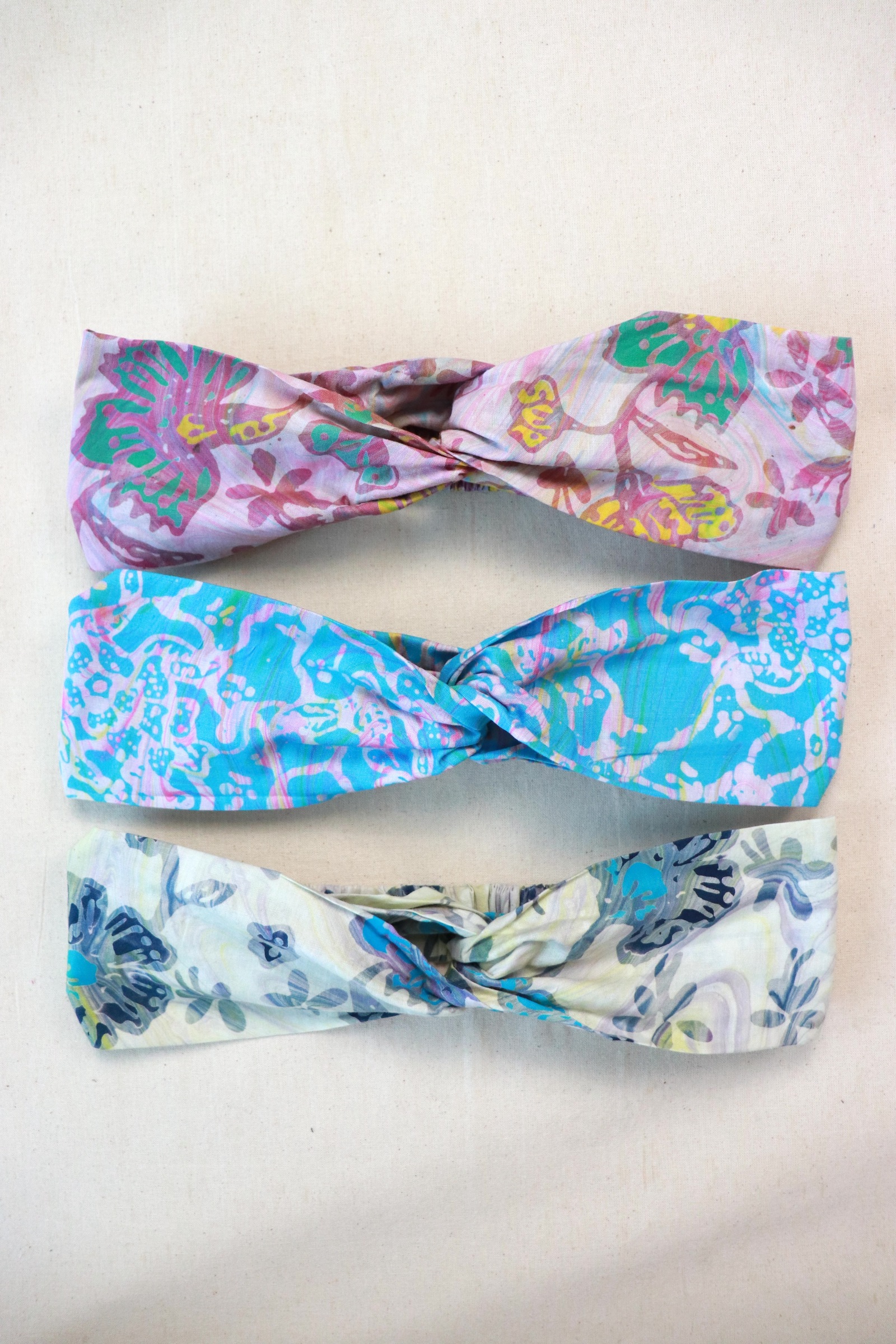 Handmade Crossover Batik Headbands [Set of 3] - Dosia