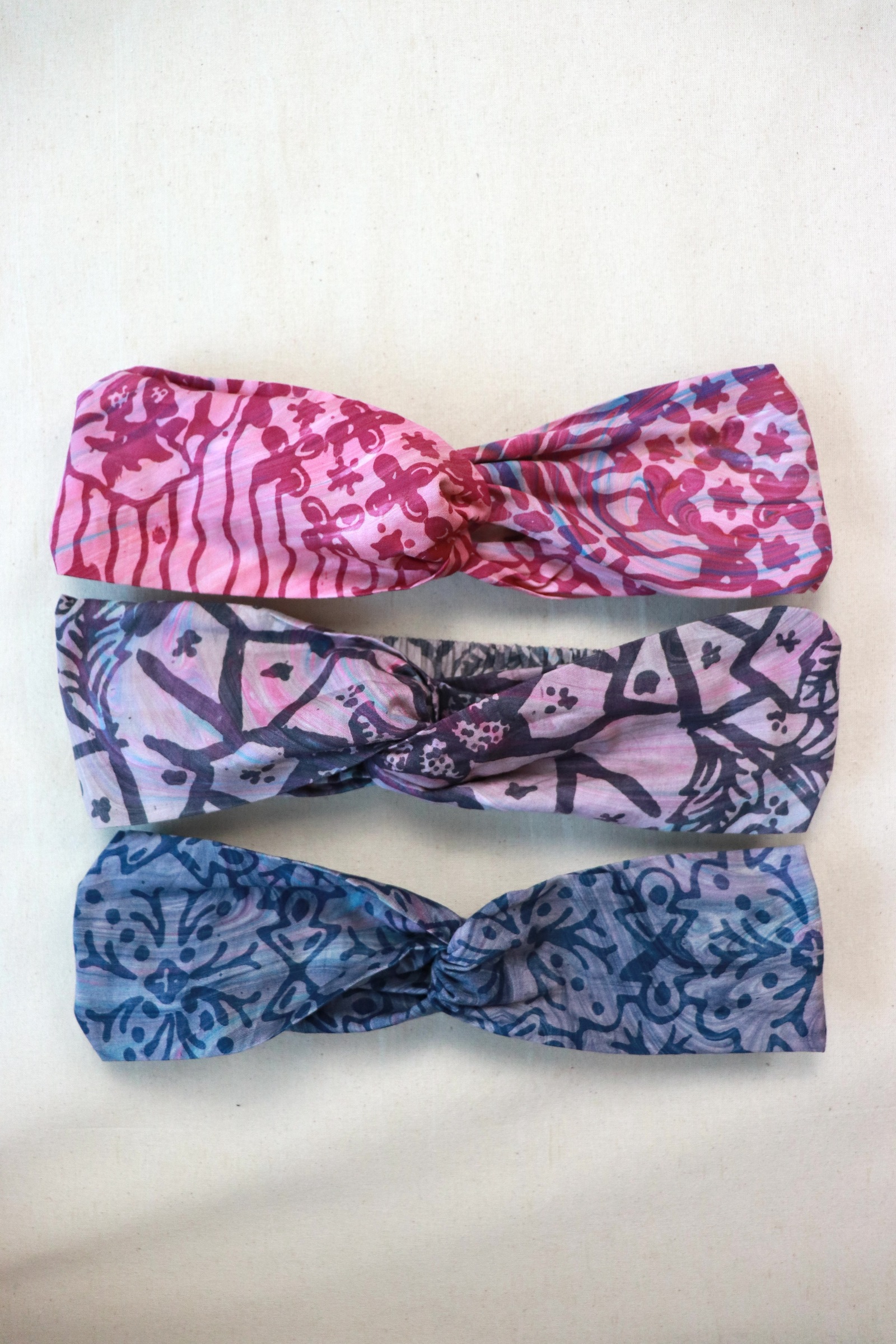 Handmade Crossover Batik Headbands [Set of 3] - Sabrina