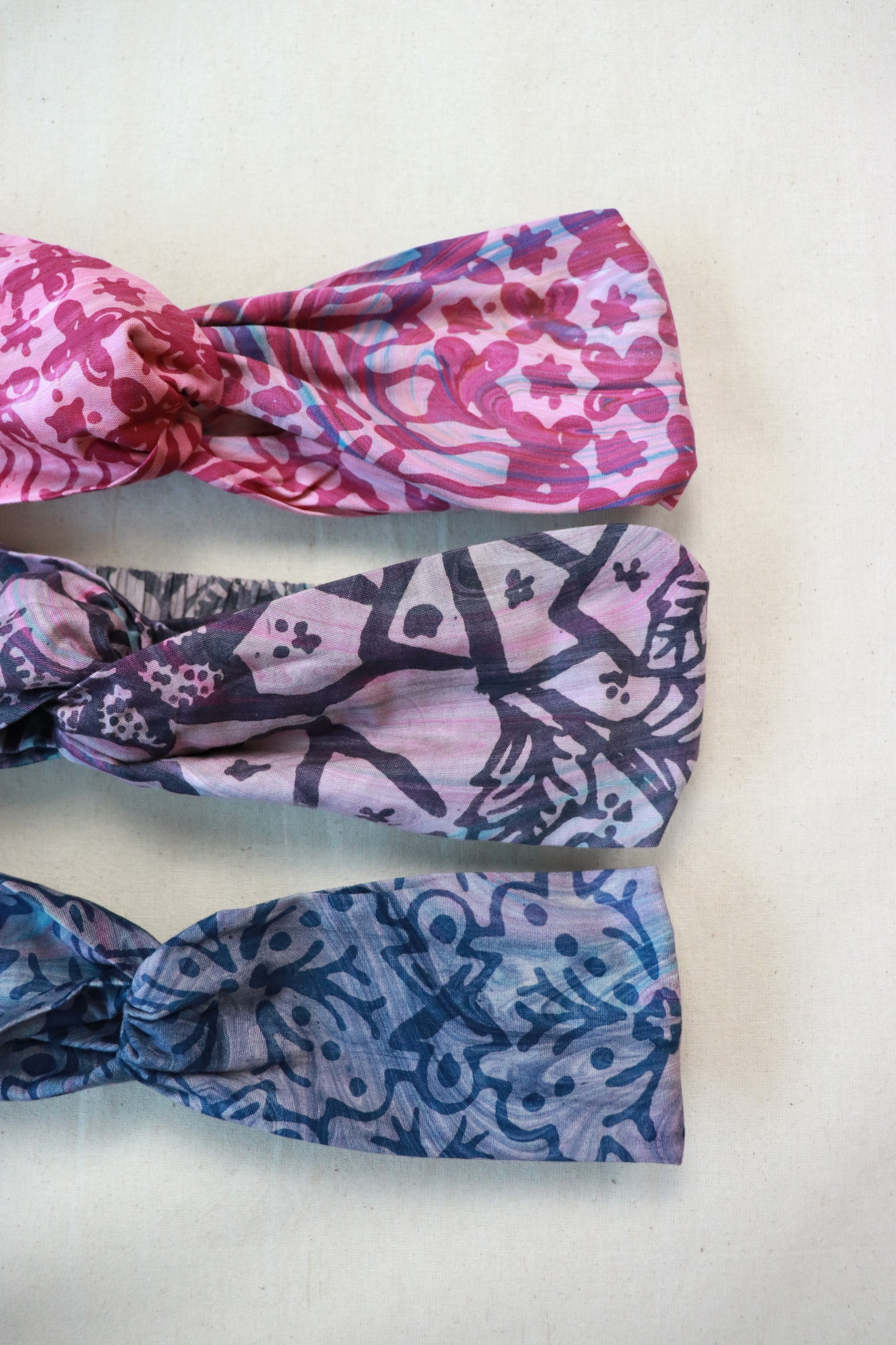 Handmade Crossover Batik Headbands [Set of 3] - Sabrina