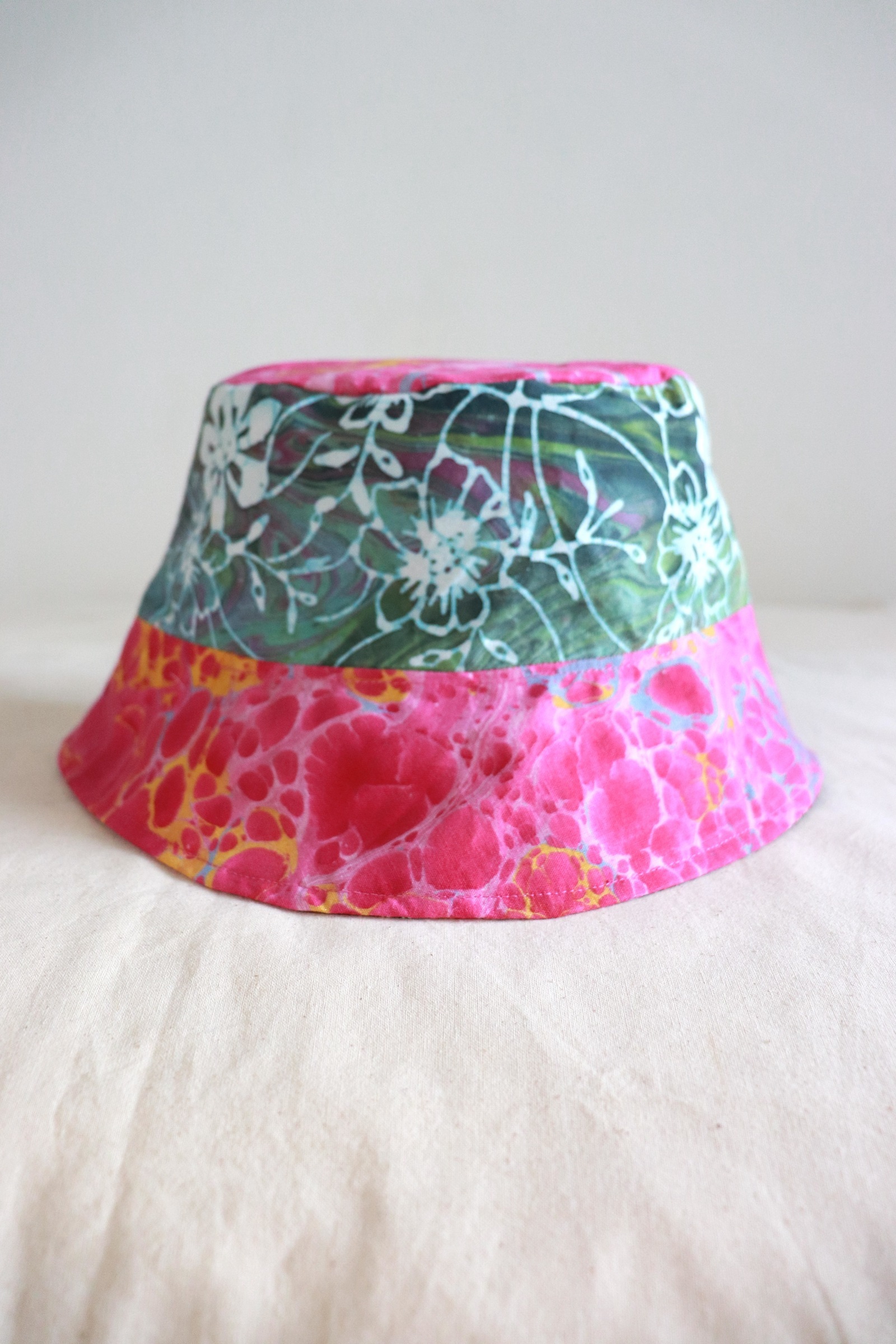 Patchwork Batik Bucket Hat Short Brim - Elaina [ Handmade ]