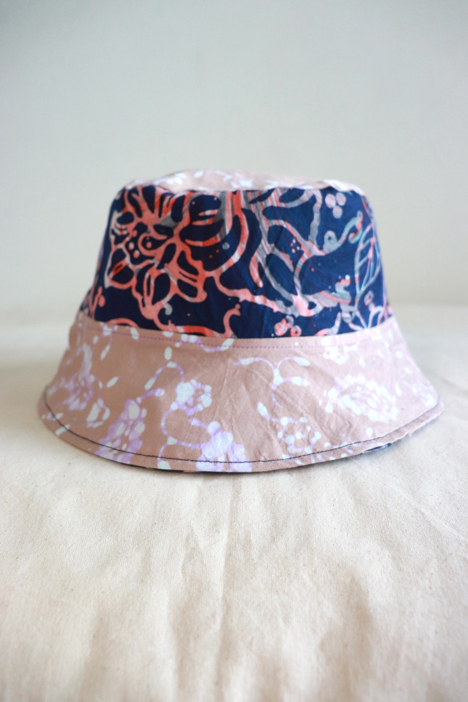 Patchwork Batik Bucket Hat Short Brim - Florence [ Handmade ]