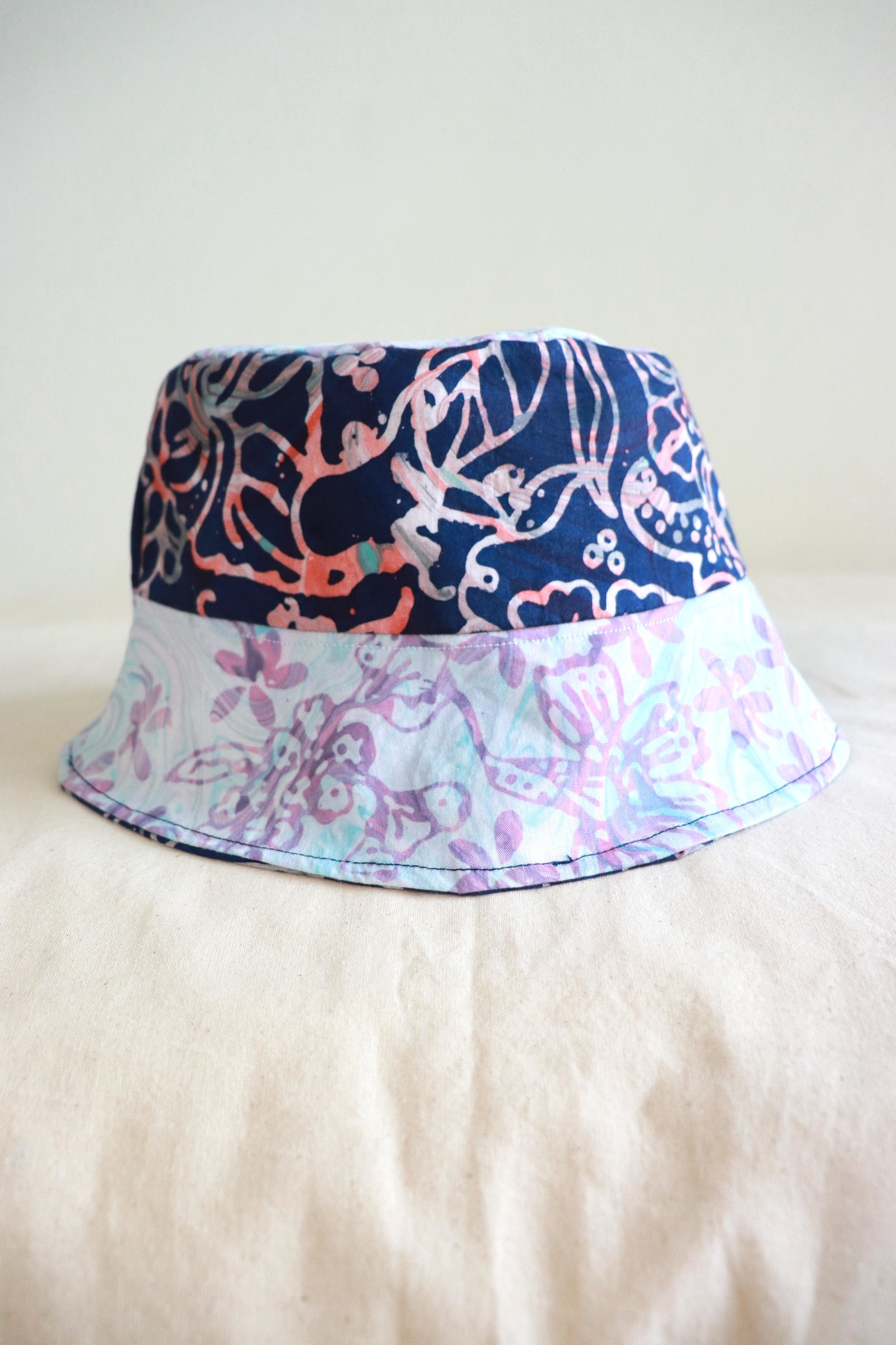 Patchwork Batik Bucket Hat Short Brim - Raina [ Handmade ]