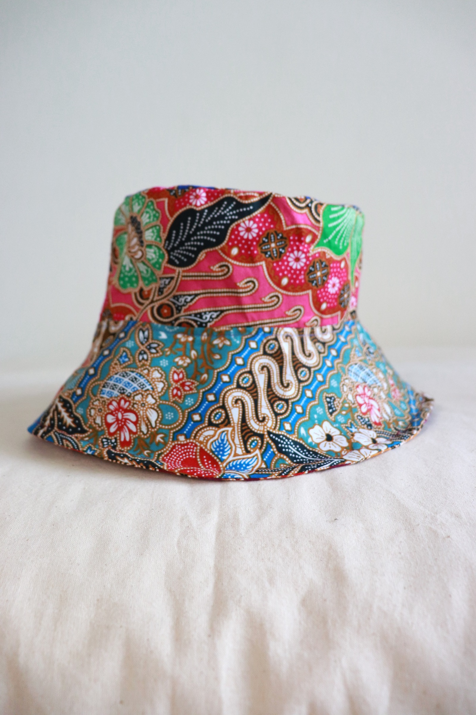 Patchwork Batik Bucket Hat Wide Brim - May