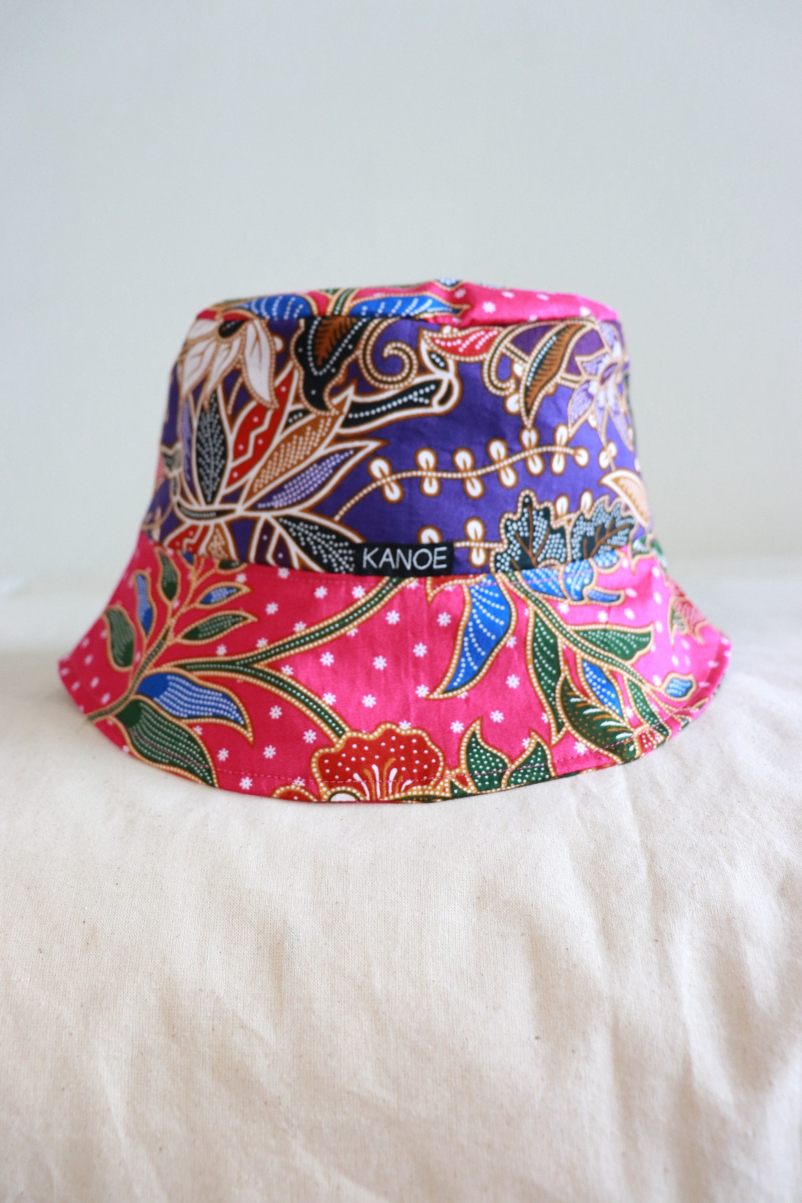 Patchwork Batik Bucket Hat Short Brim - Primrose